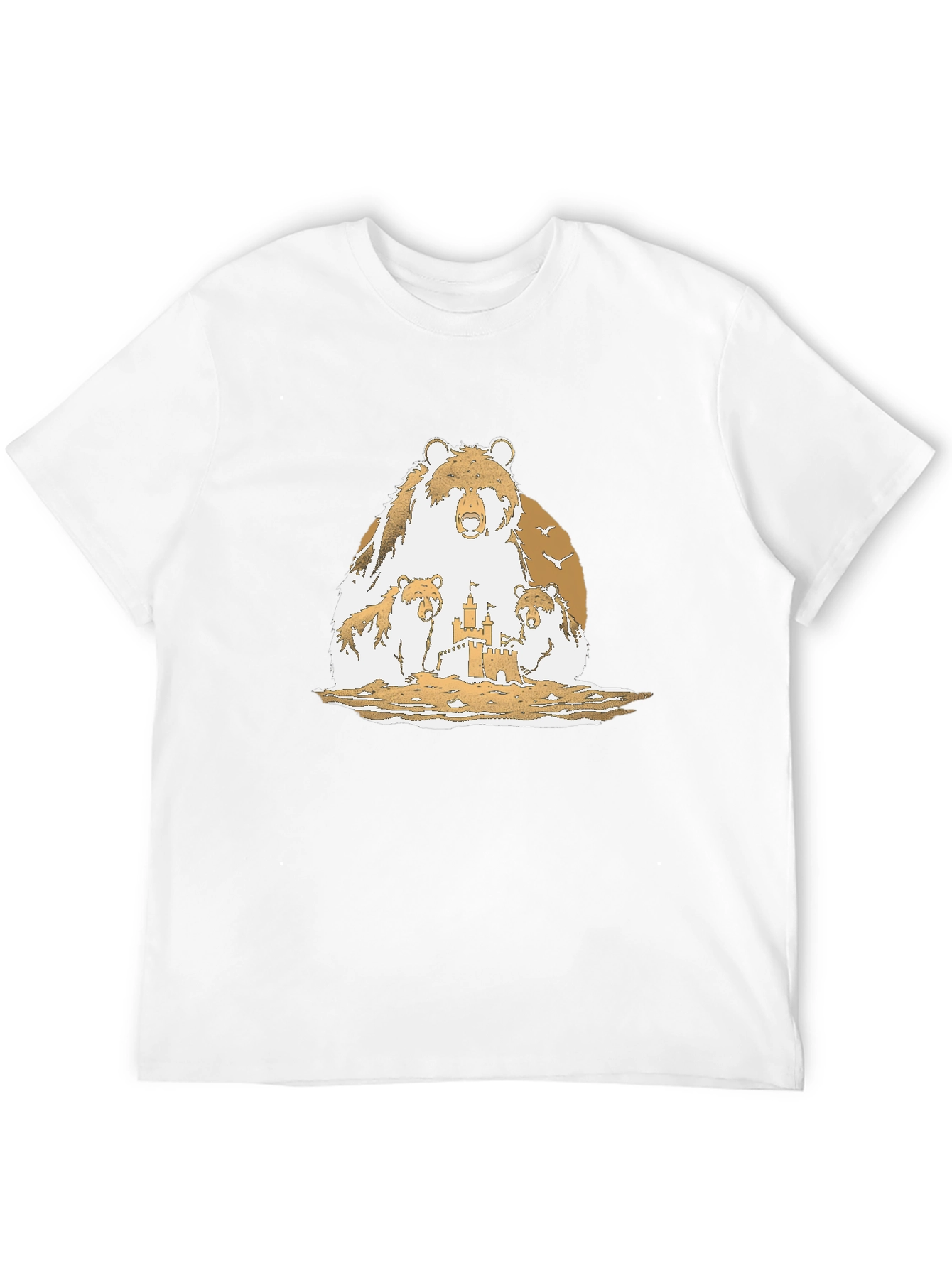 Bear Family Sandcastle Black T-Shirt