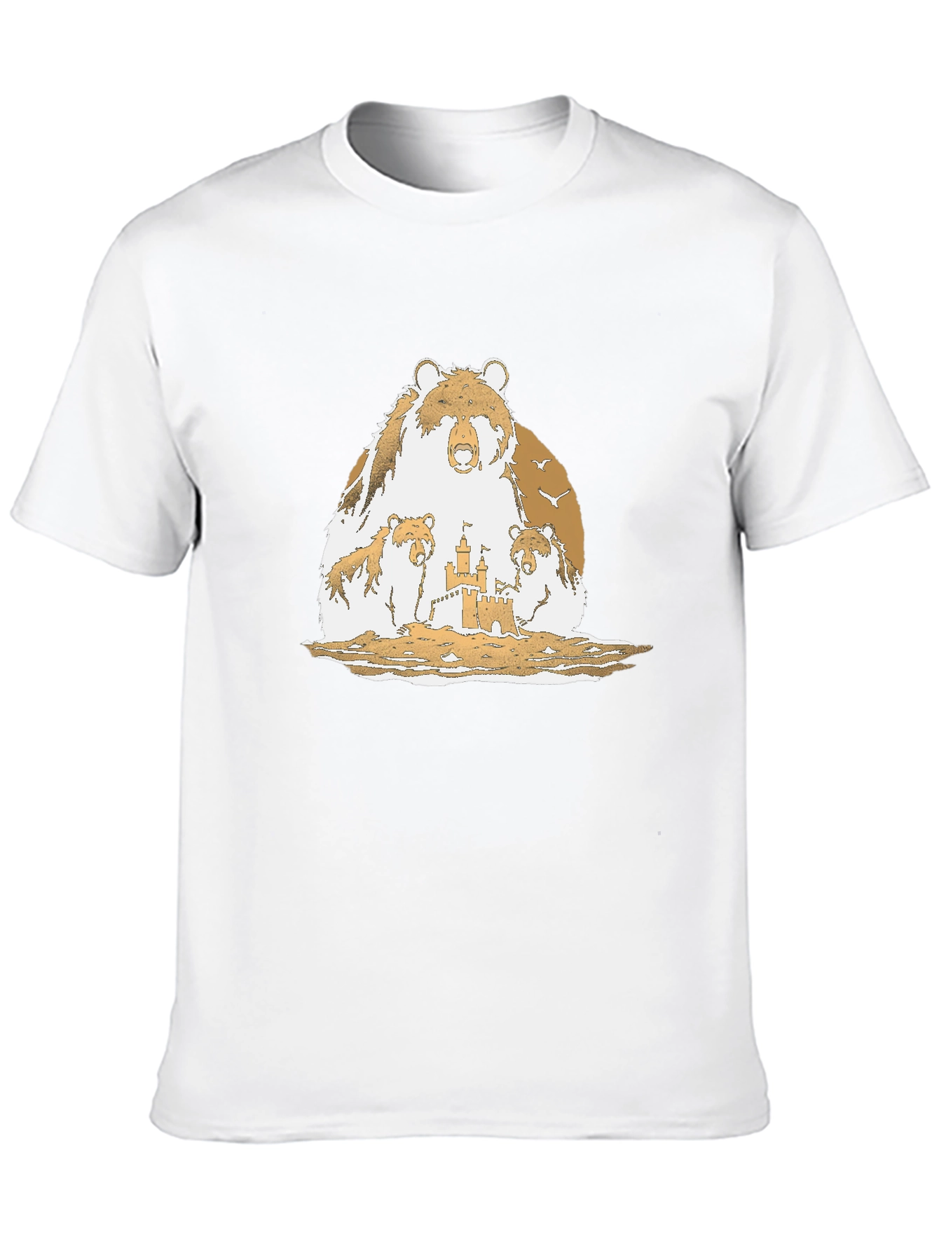 Bear Family Sandcastle Black T-Shirt