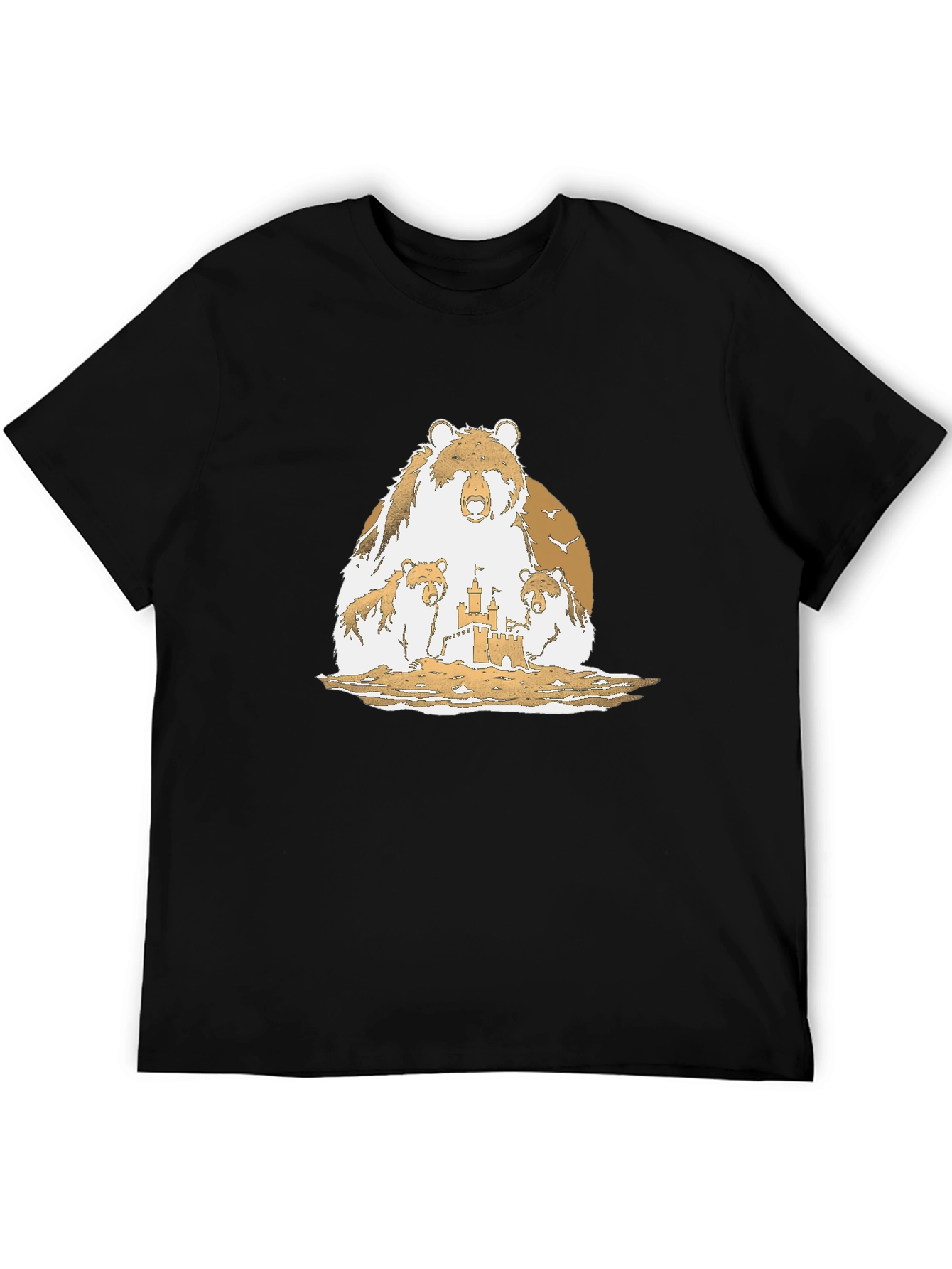 Bear Family Sandcastle Black T-Shirt