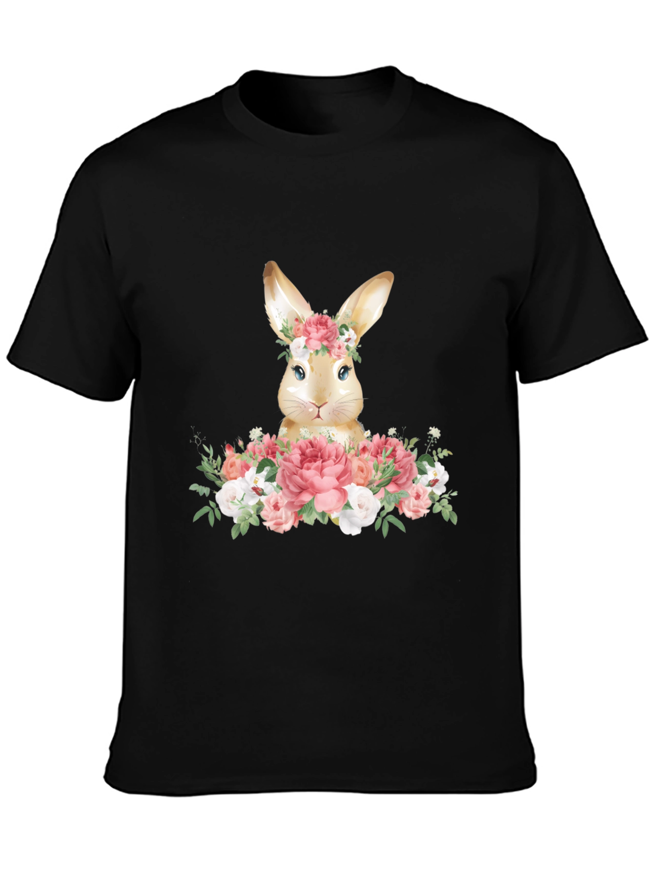 Floral Bunny Graphic Tee - Easter Spring T-Shirt