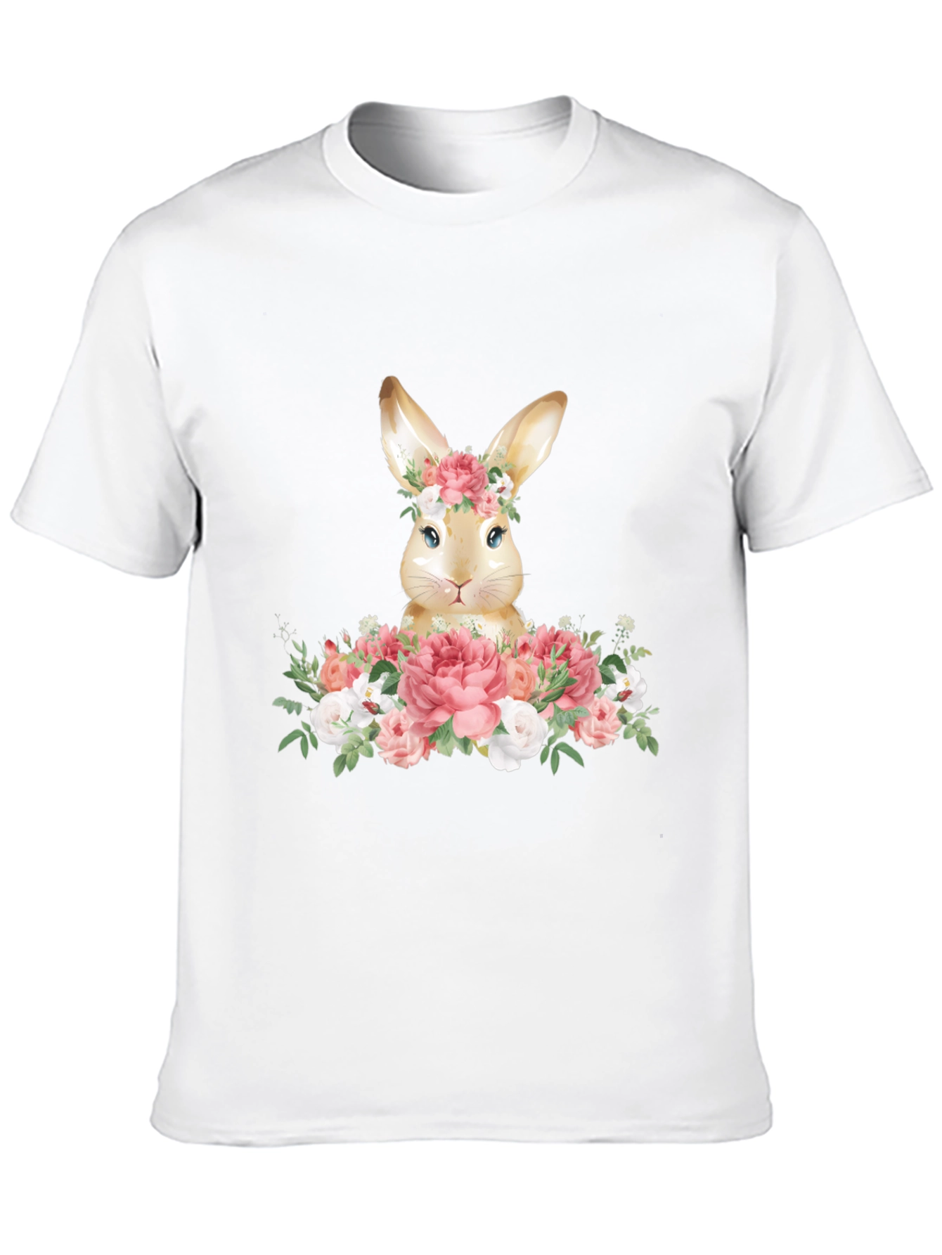 Floral Bunny Graphic Tee - Easter Spring T-Shirt