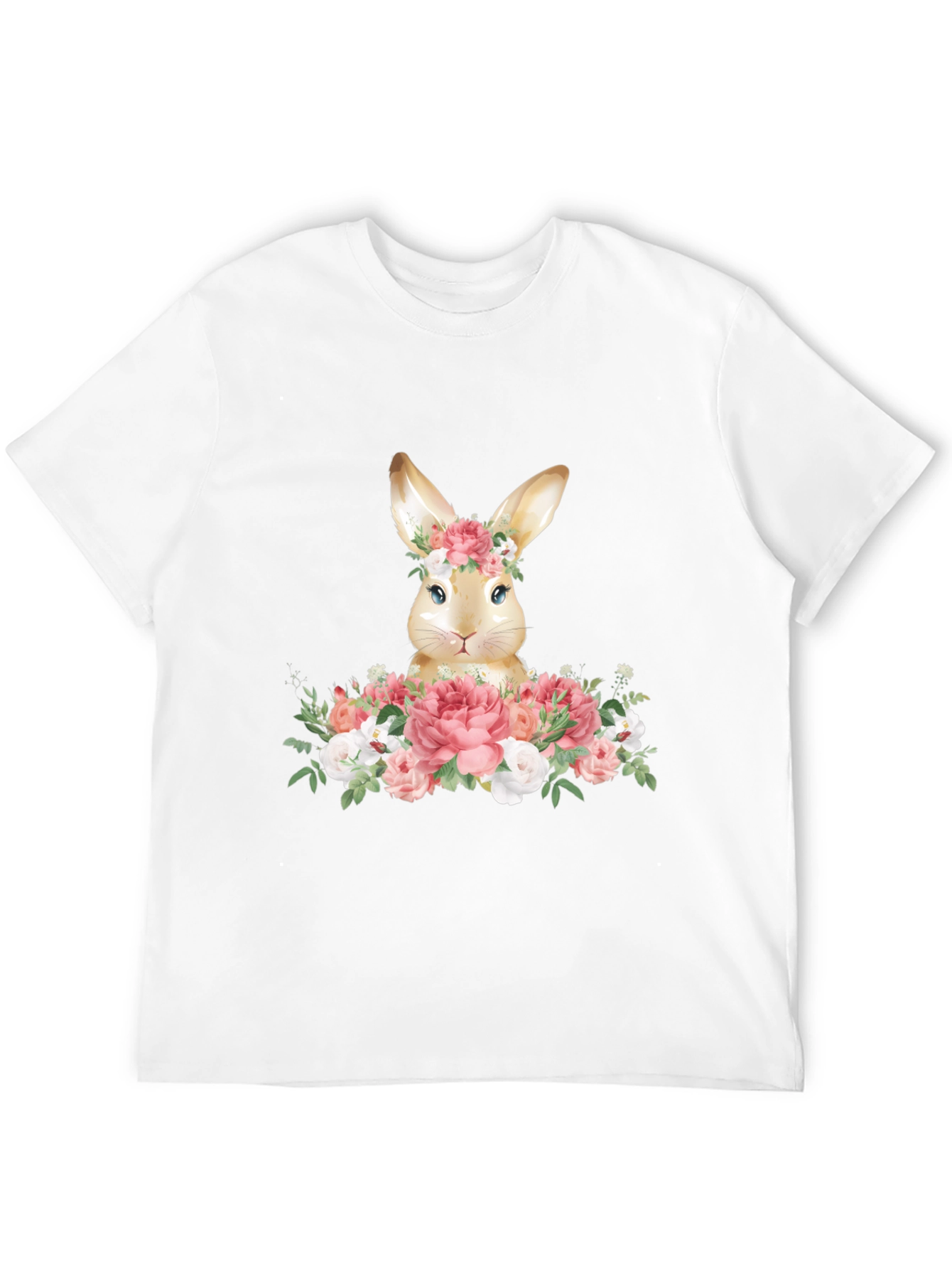 Floral Bunny Graphic Tee - Easter Spring T-Shirt