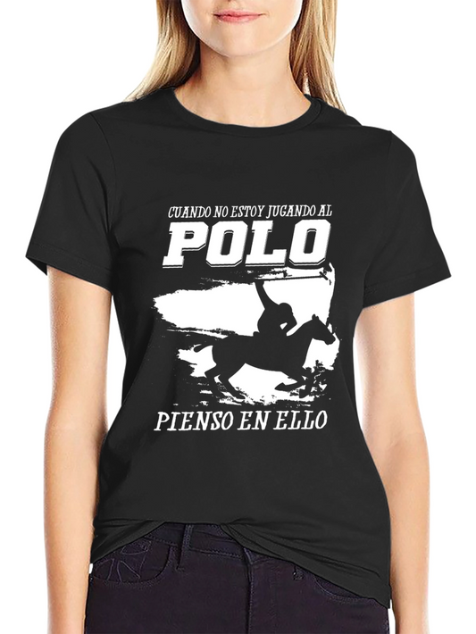 Polo Player Graphic Tee - Black Cotton T-Shirt