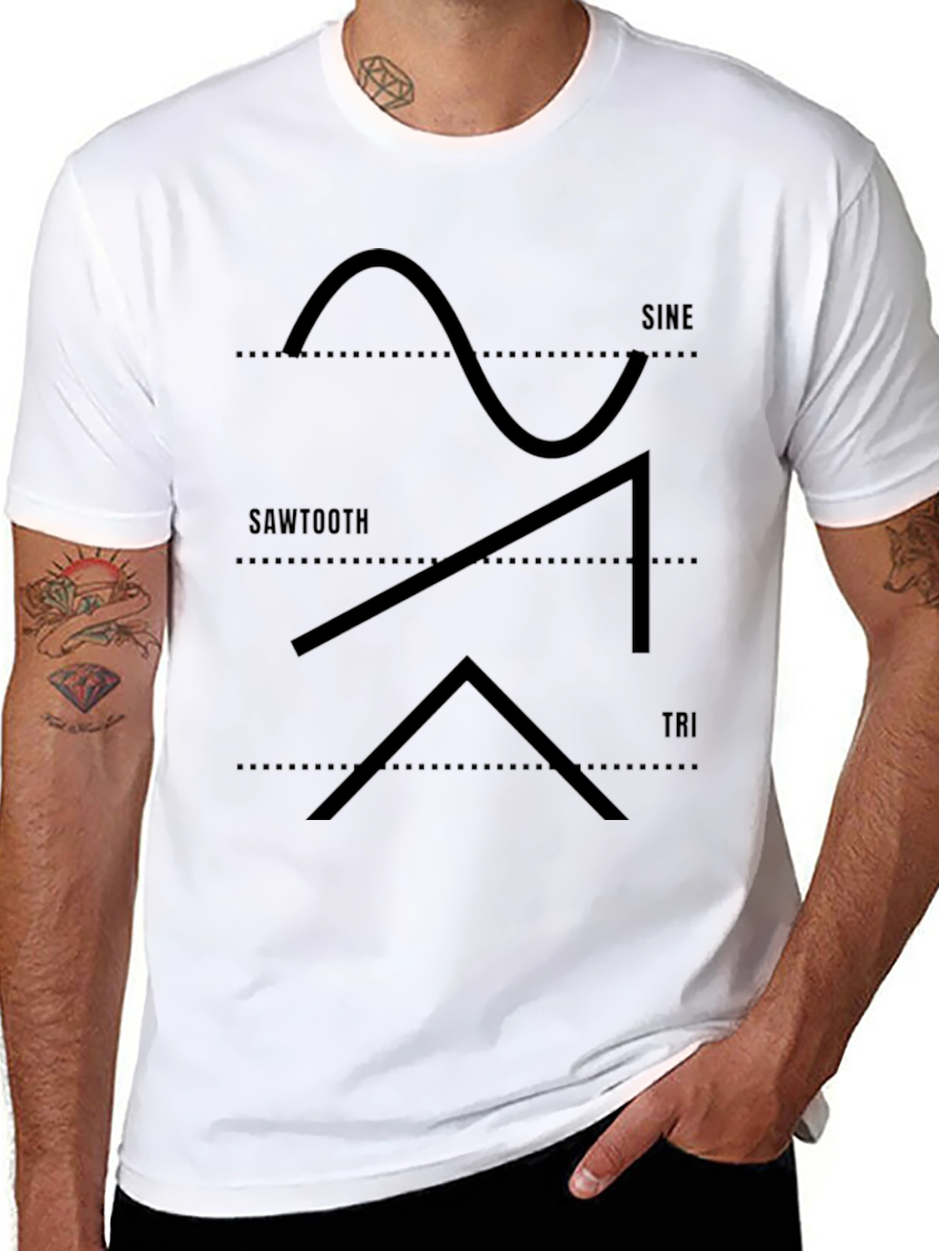 Sine Sawtooth Triangle Waveform T-Shirt - Graphic Tee