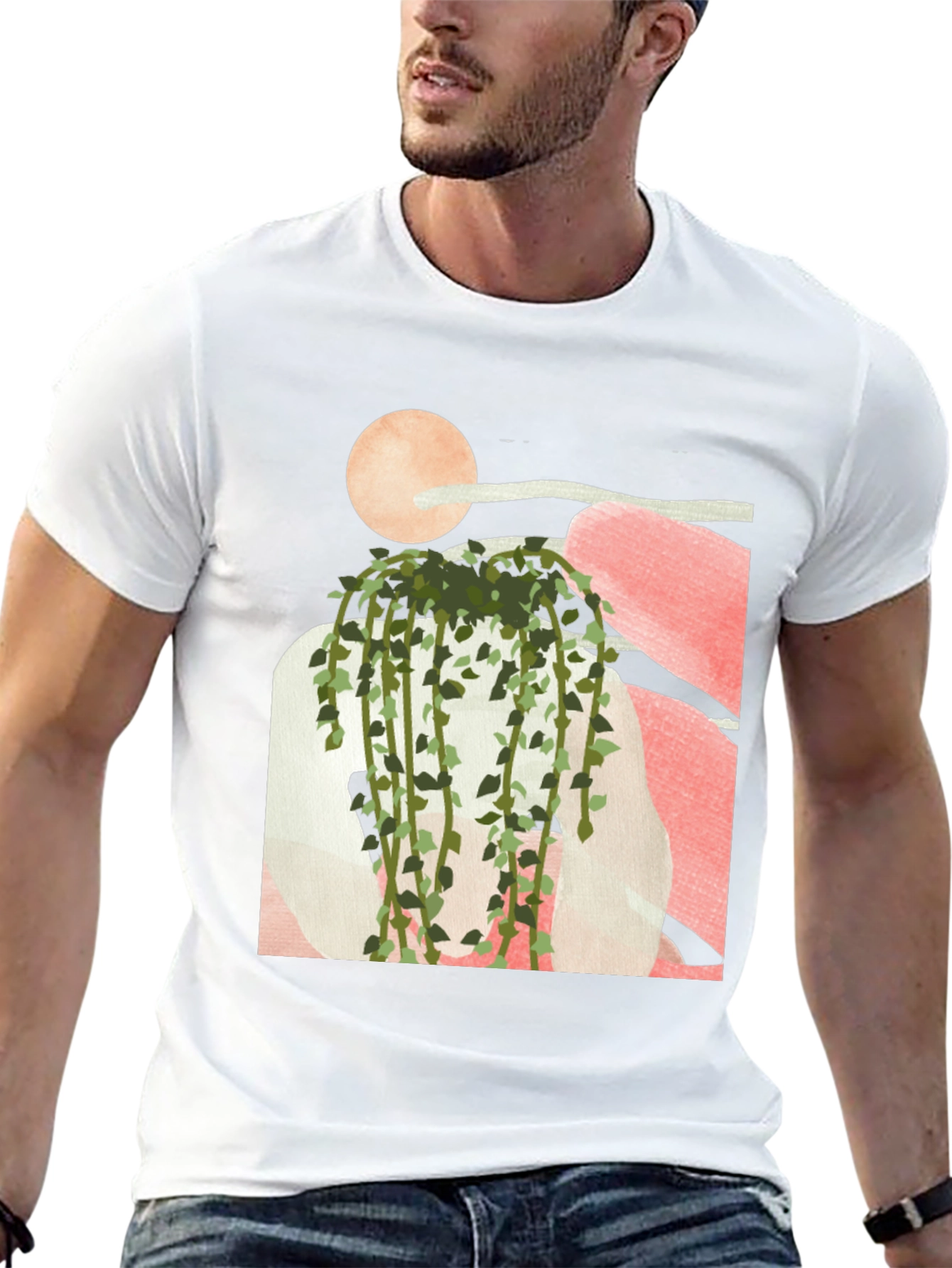 Modern Abstract Plant Graphic Tee