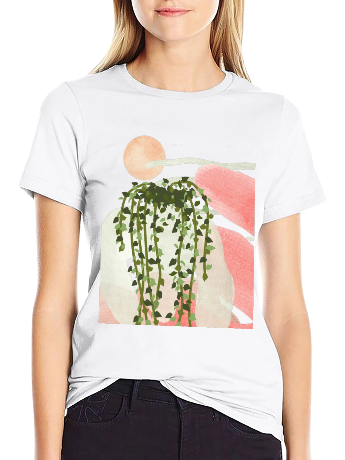 Modern Abstract Plant Graphic Tee