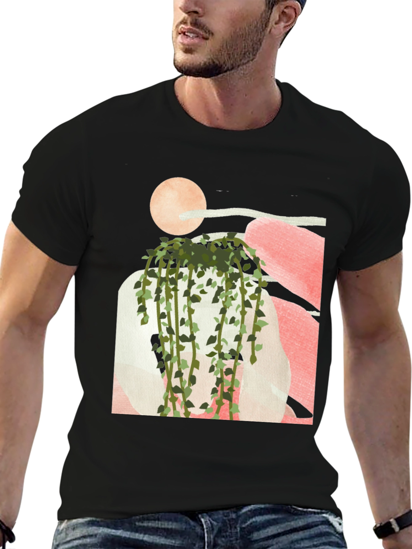 Modern Abstract Plant Graphic Tee
