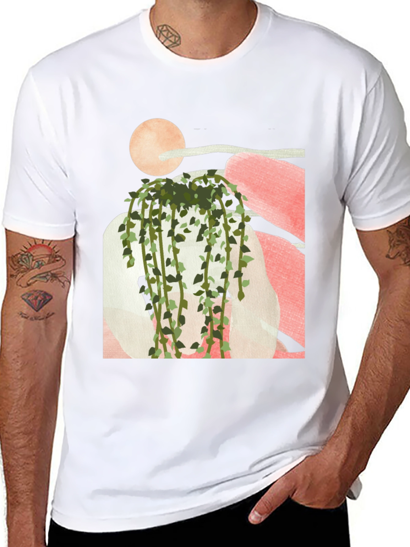 Modern Abstract Plant Graphic Tee