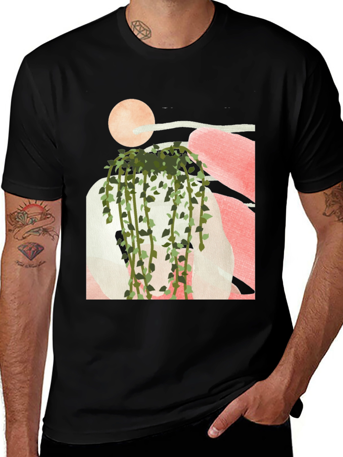 Modern Abstract Plant Graphic Tee