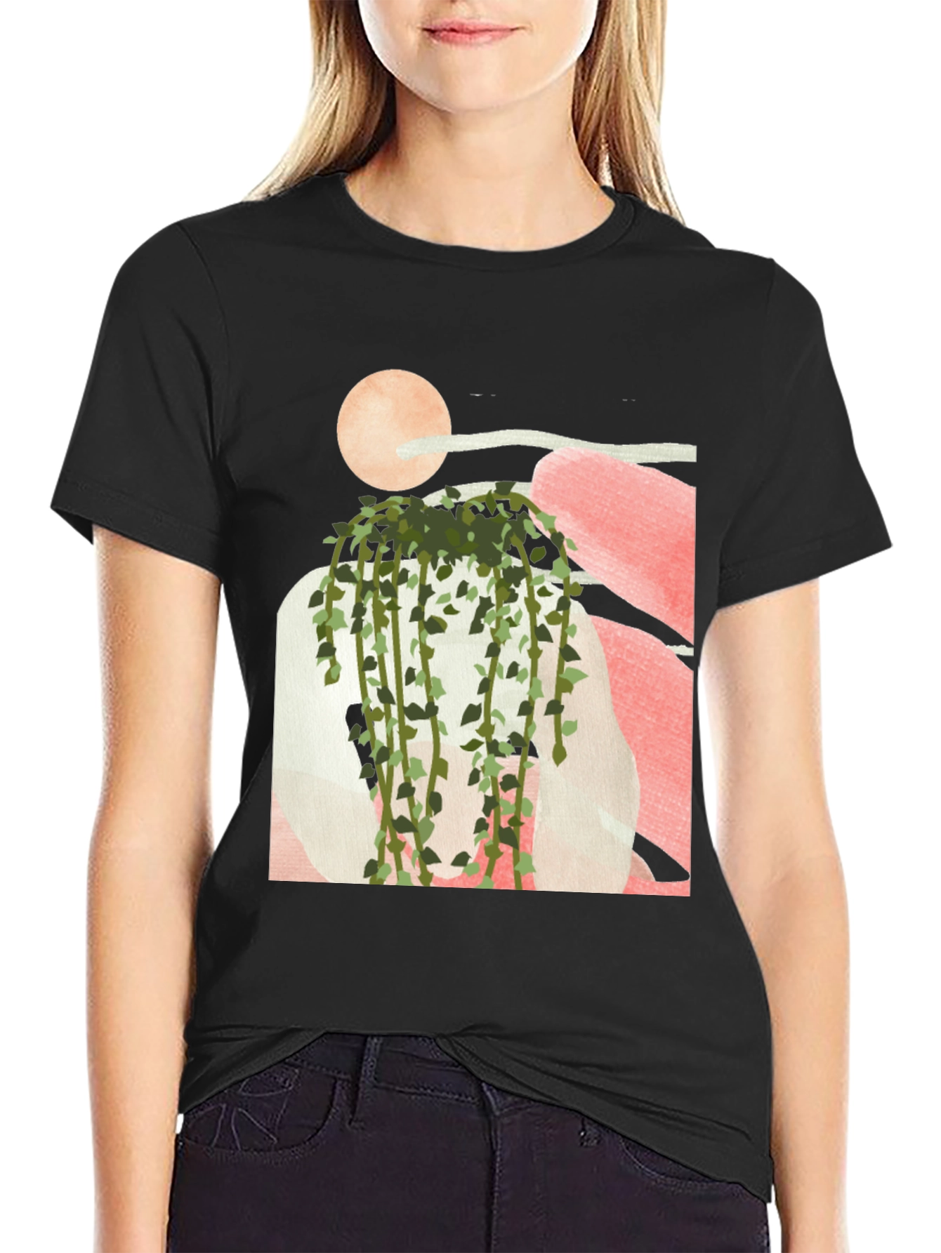 Modern Abstract Plant Graphic Tee