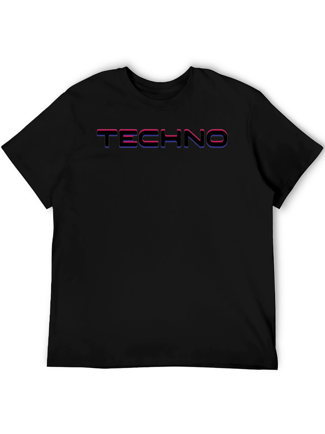 Techno Graphic T-Shirt - Black Crew Neck Tee