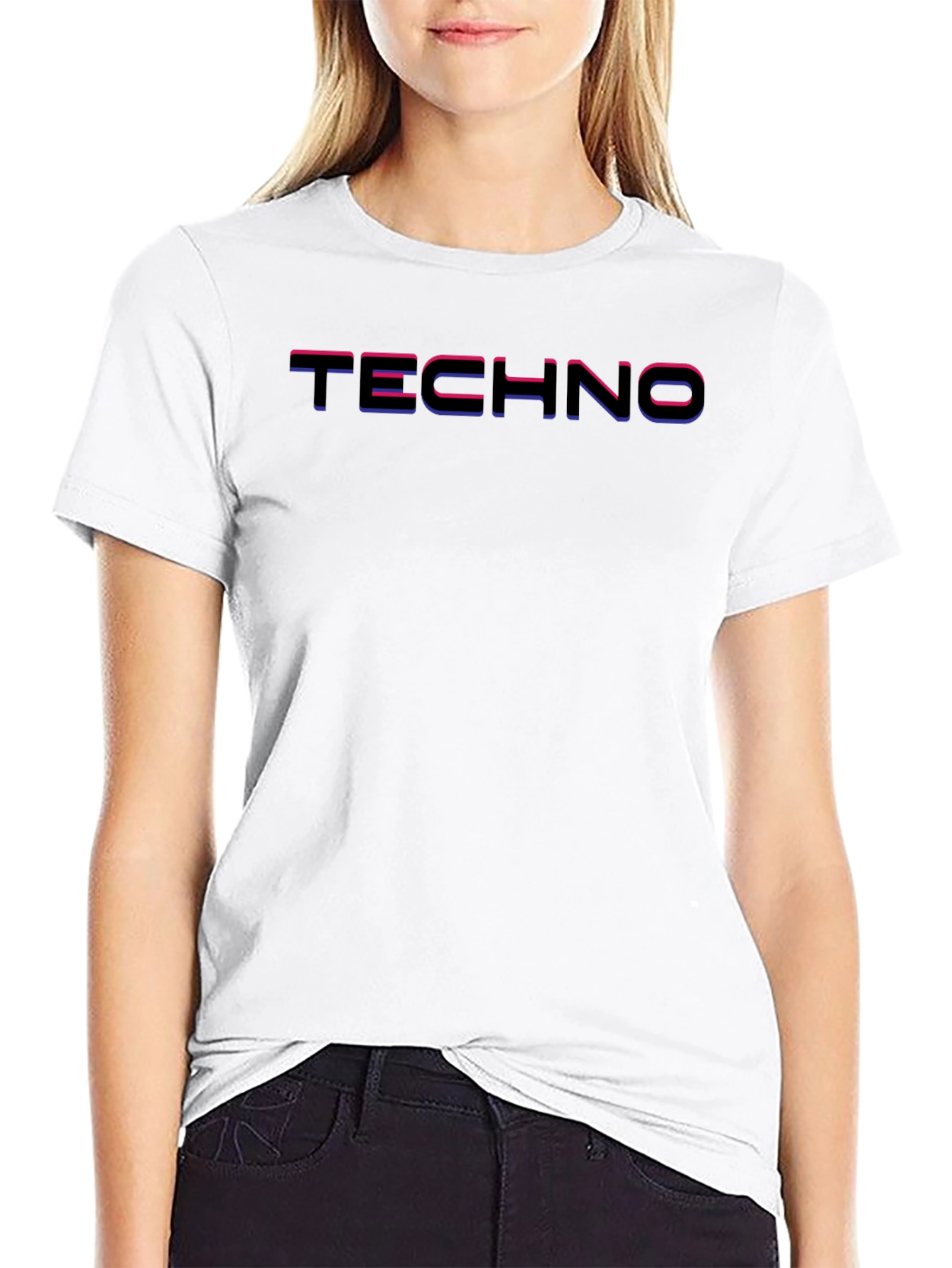 Techno Graphic T-Shirt - Black Crew Neck Tee