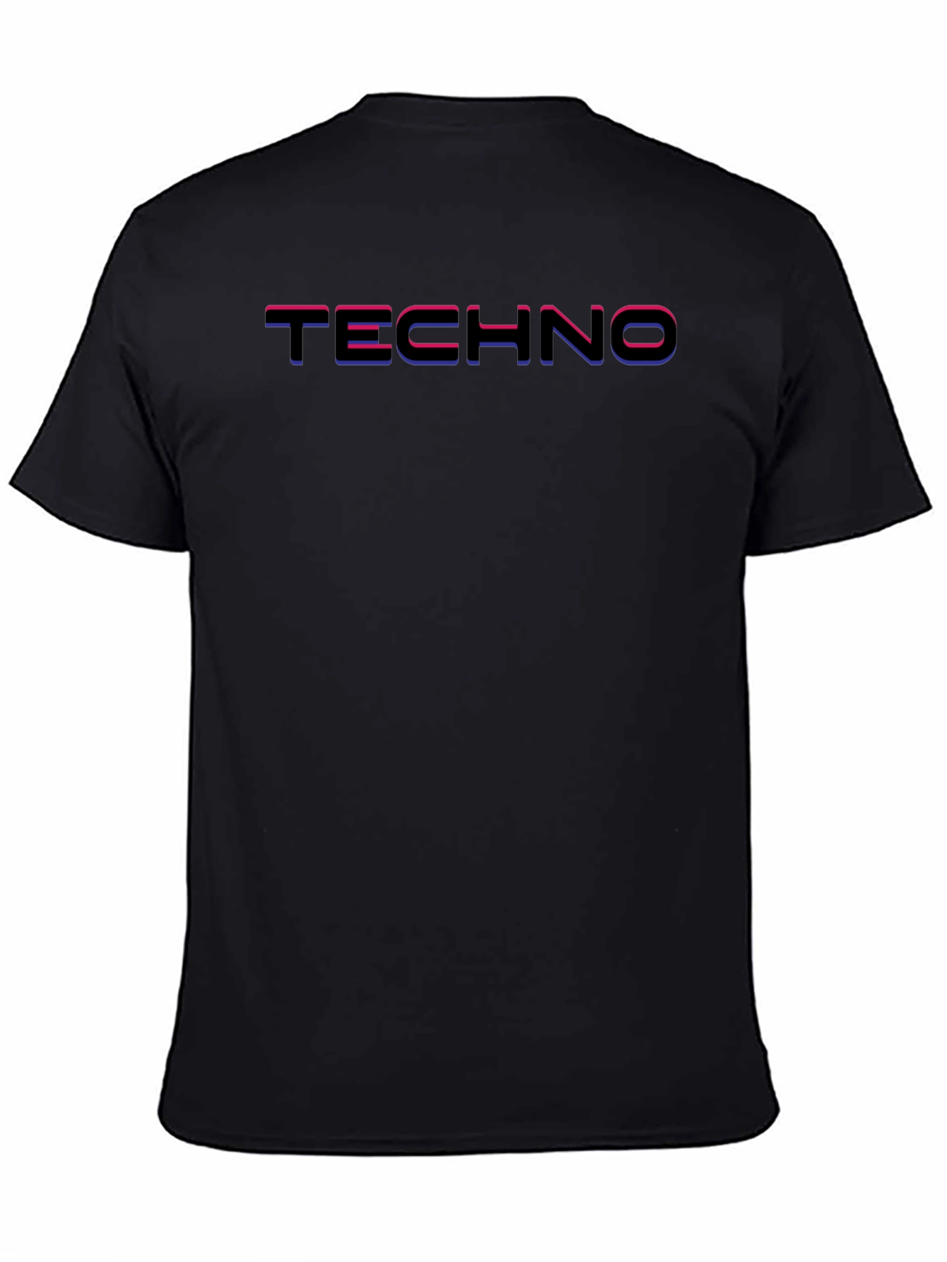 Techno Graphic T-Shirt - Black Crew Neck Tee