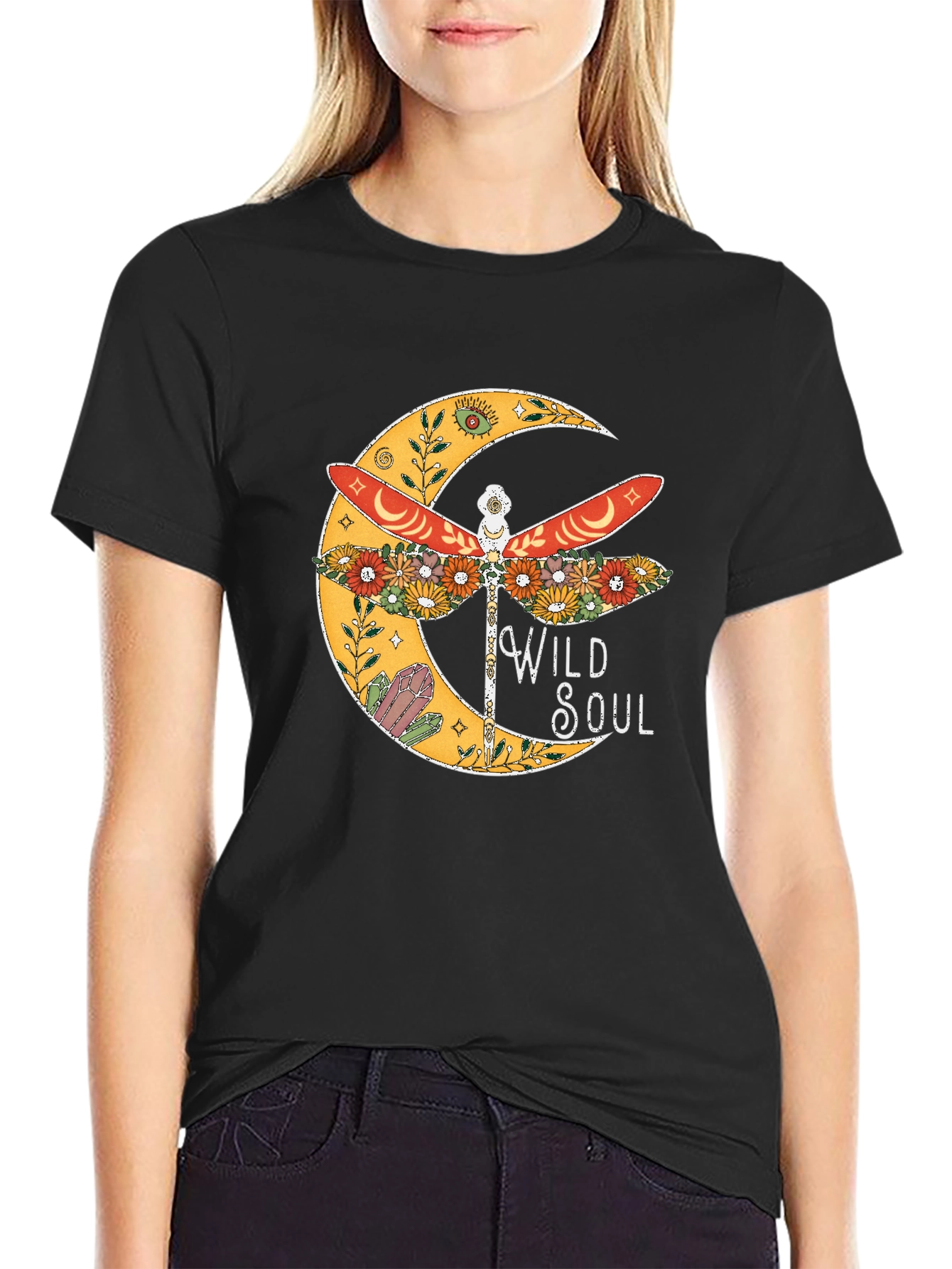 Wild Soul Dragonfly Graphic Tee - Boho Style