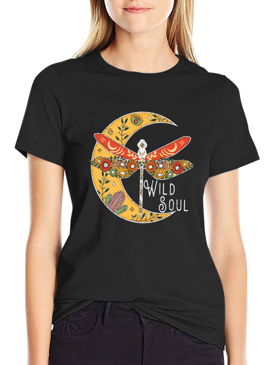 Wild Soul Dragonfly Graphic Tee - Boho Style