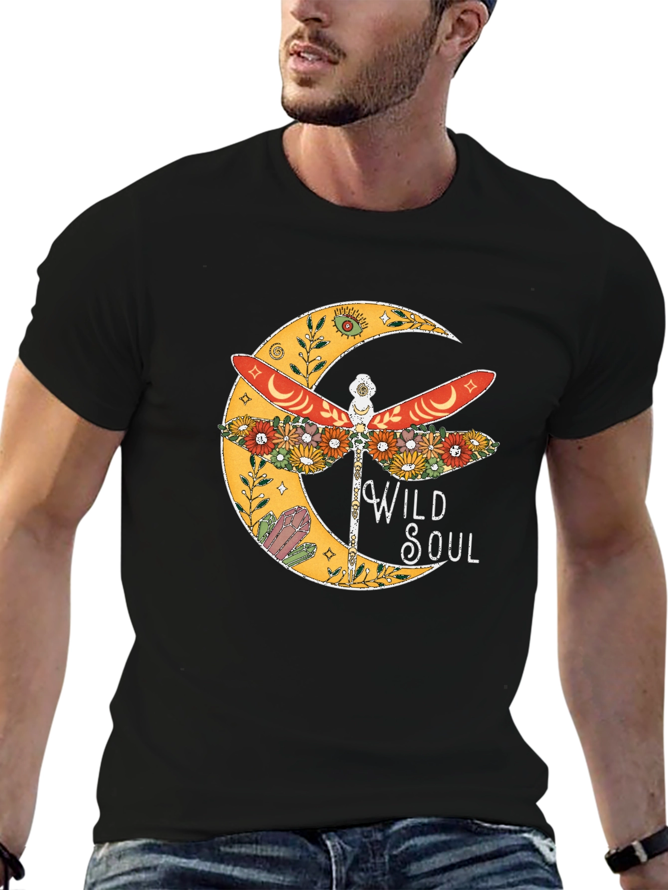 Wild Soul Dragonfly Graphic Tee - Boho Style