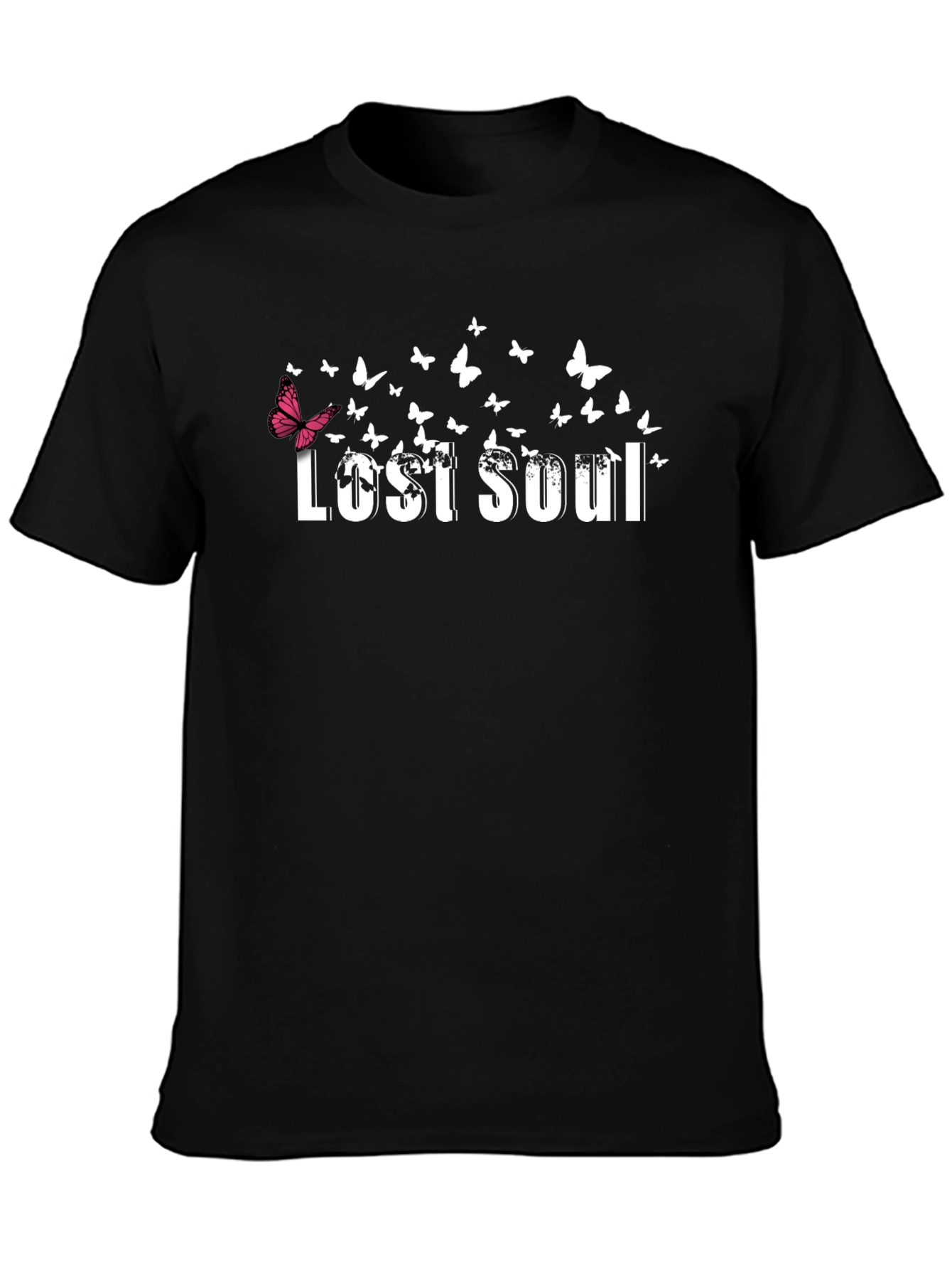 Lost Soul Butterfly Graphic Black T-Shirt