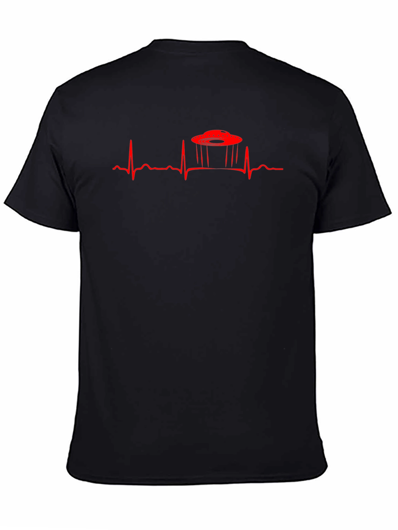 UFO Heartbeat T-Shirt - Black Sci-Fi Tee