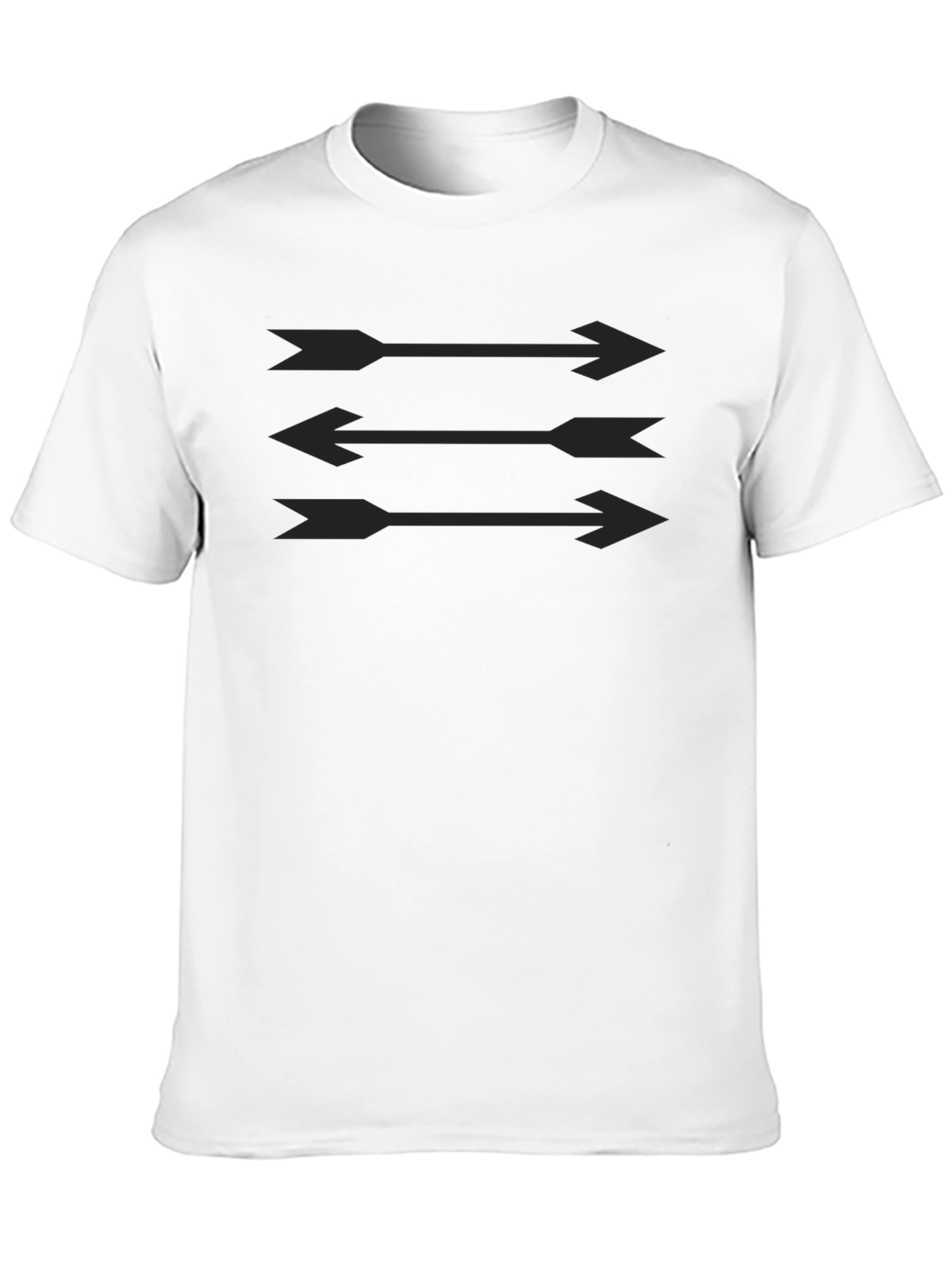 Modern Arrow Graphic Tee - Black Cotton Casual Top