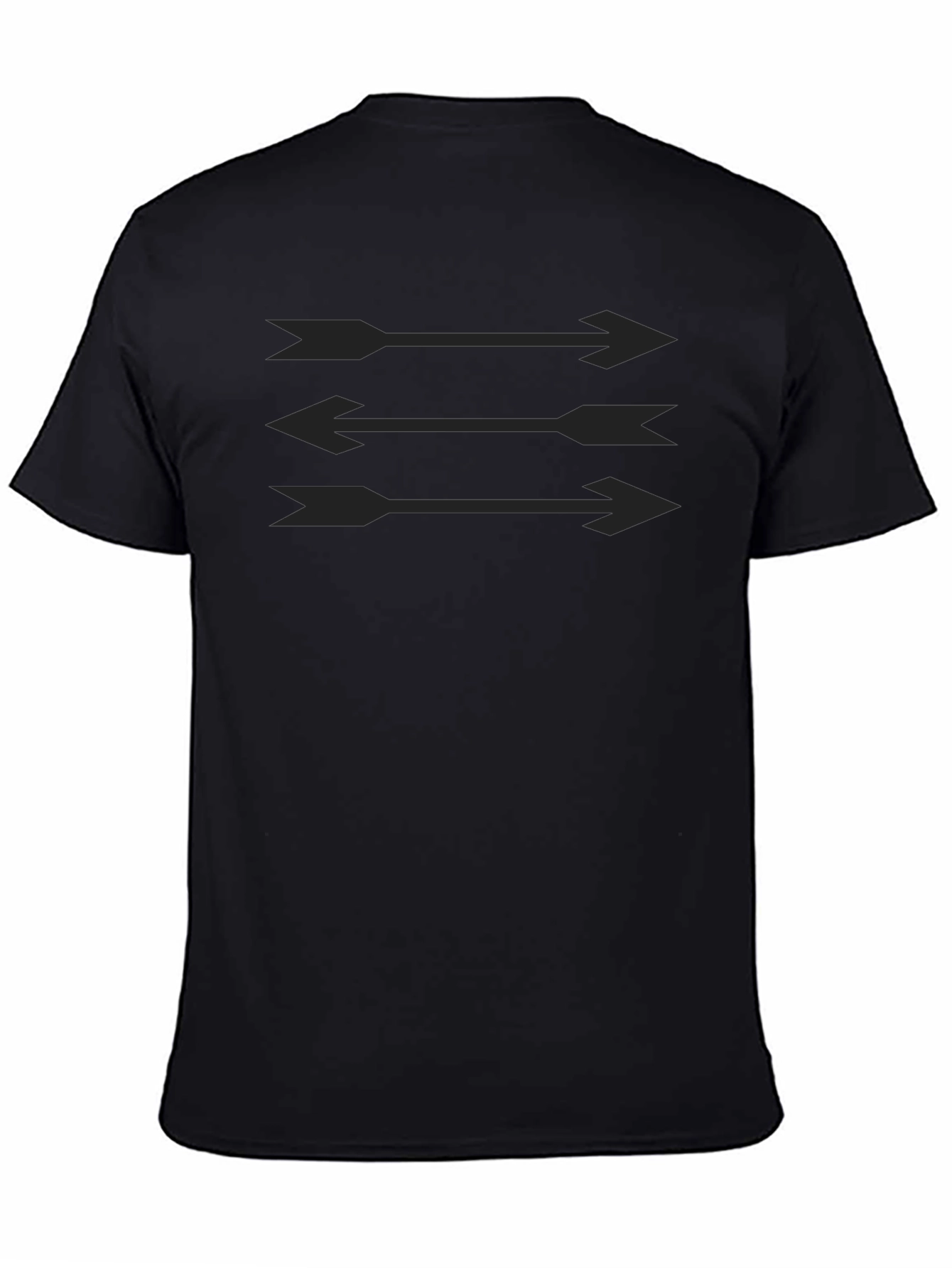 Modern Arrow Graphic Tee - Black Cotton Casual Top