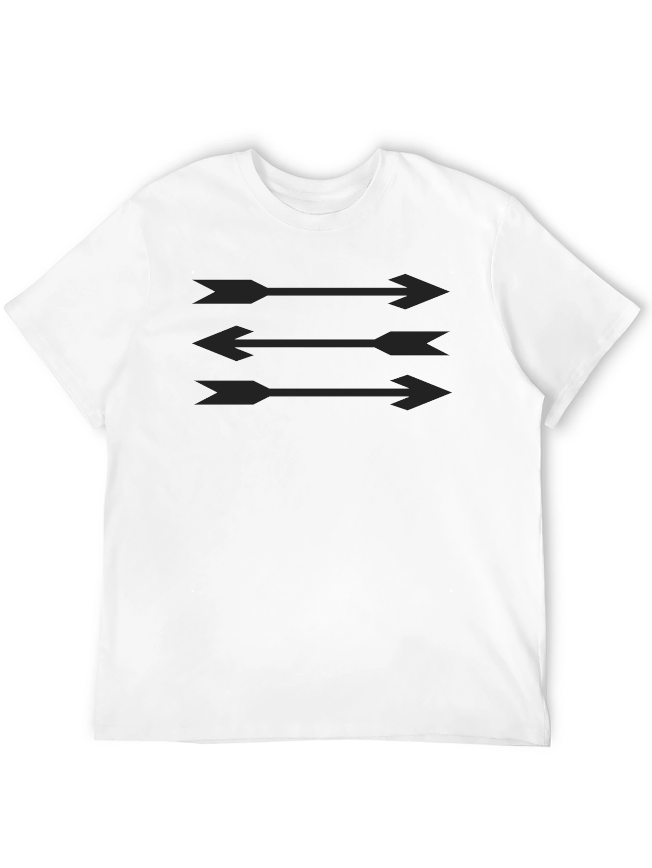 Modern Arrow Graphic Tee - Black Cotton Casual Top