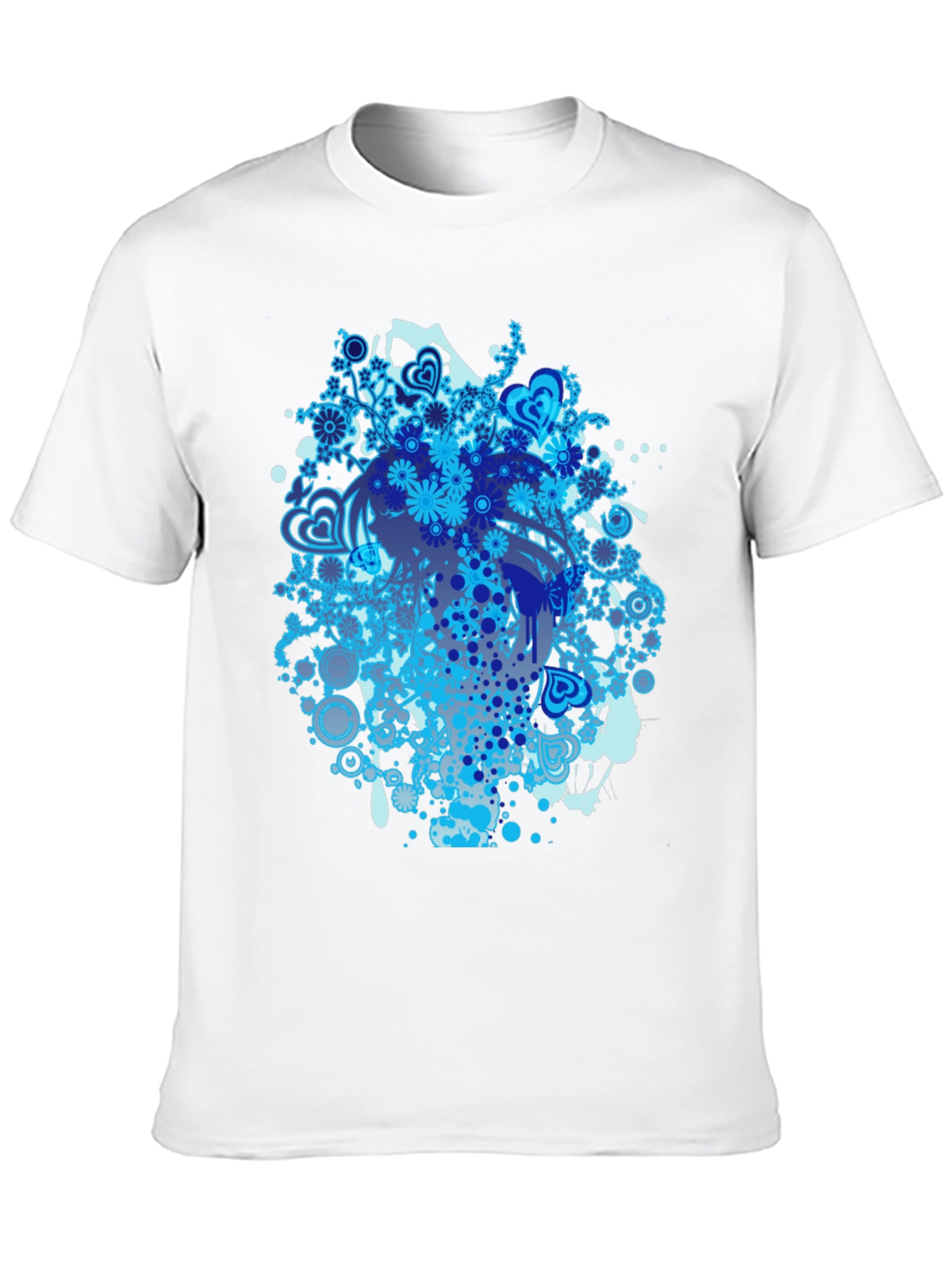 Abstract Floral Graphic Print Black T-Shirt