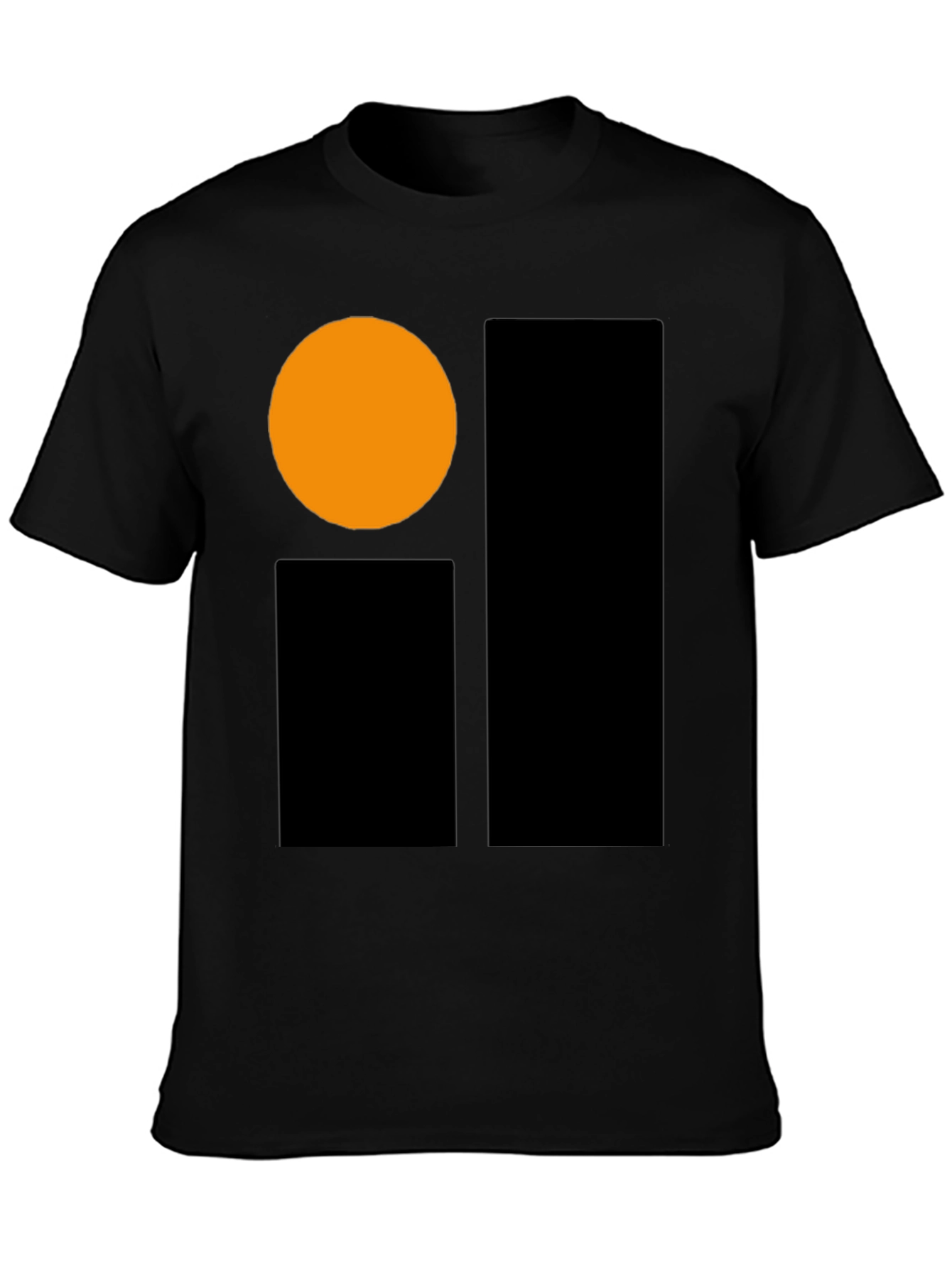 Modern Geometric Graphic Tee - Black