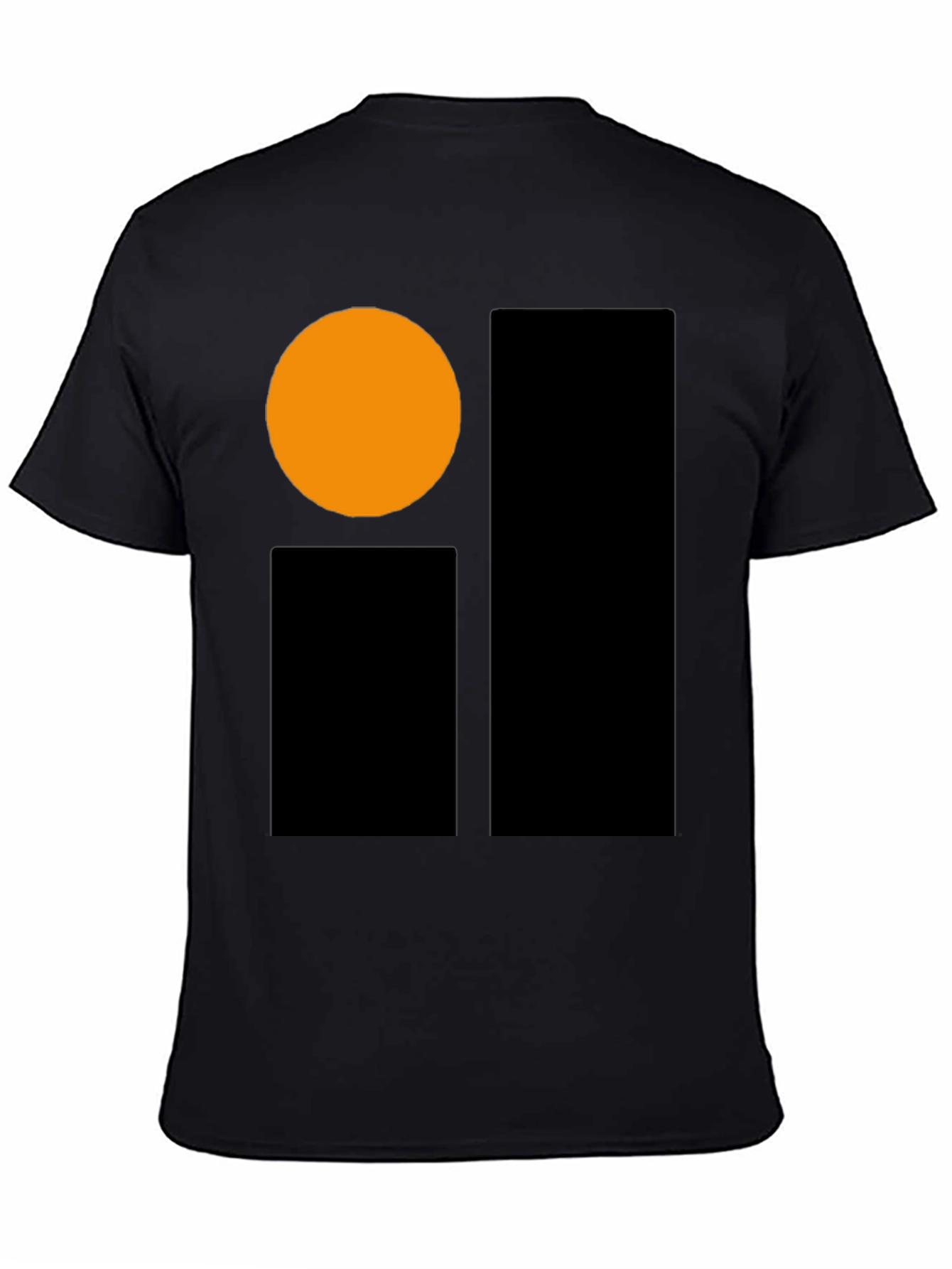 Modern Geometric Graphic Tee - Black