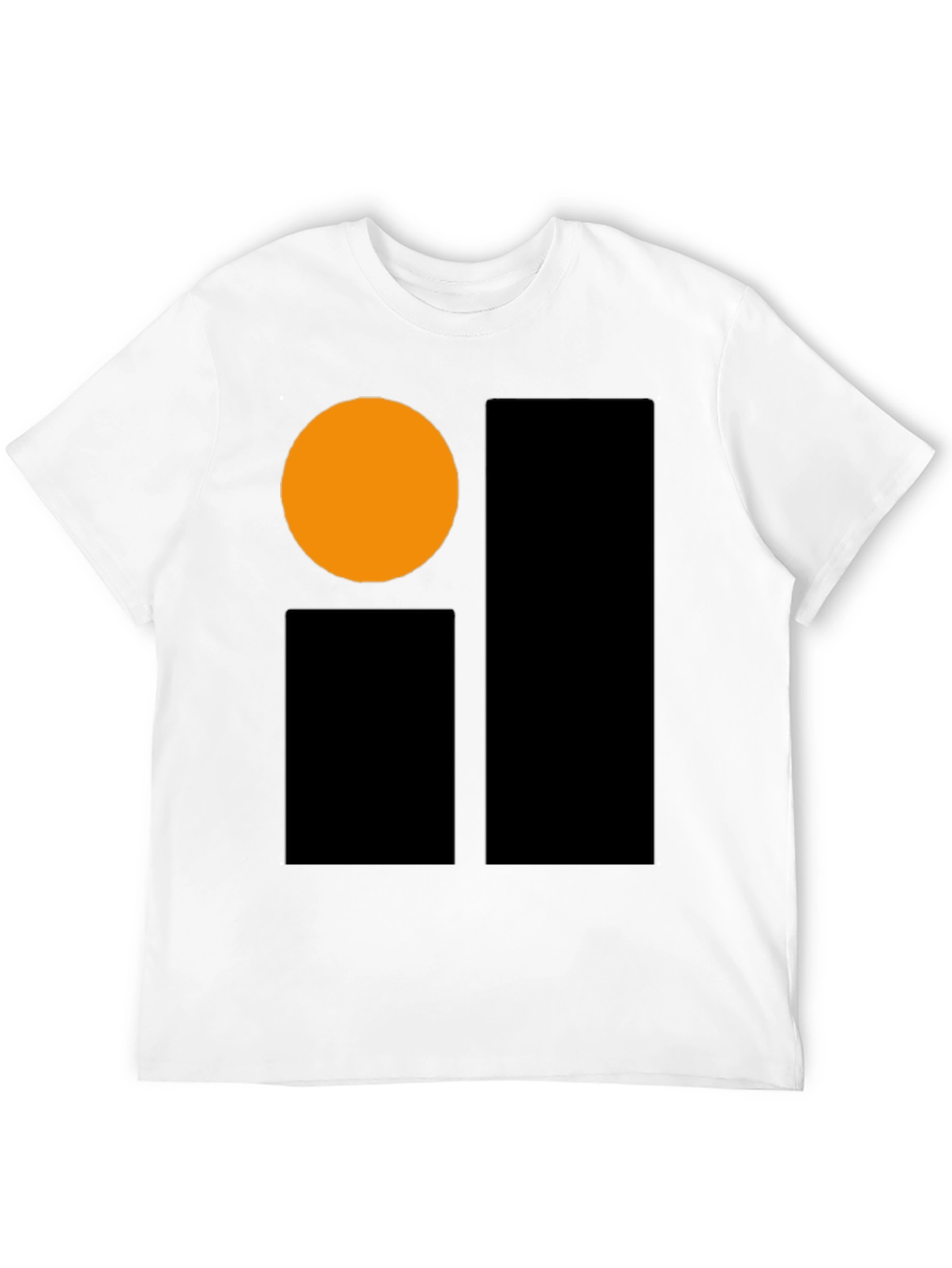 Modern Geometric Graphic Tee - Black
