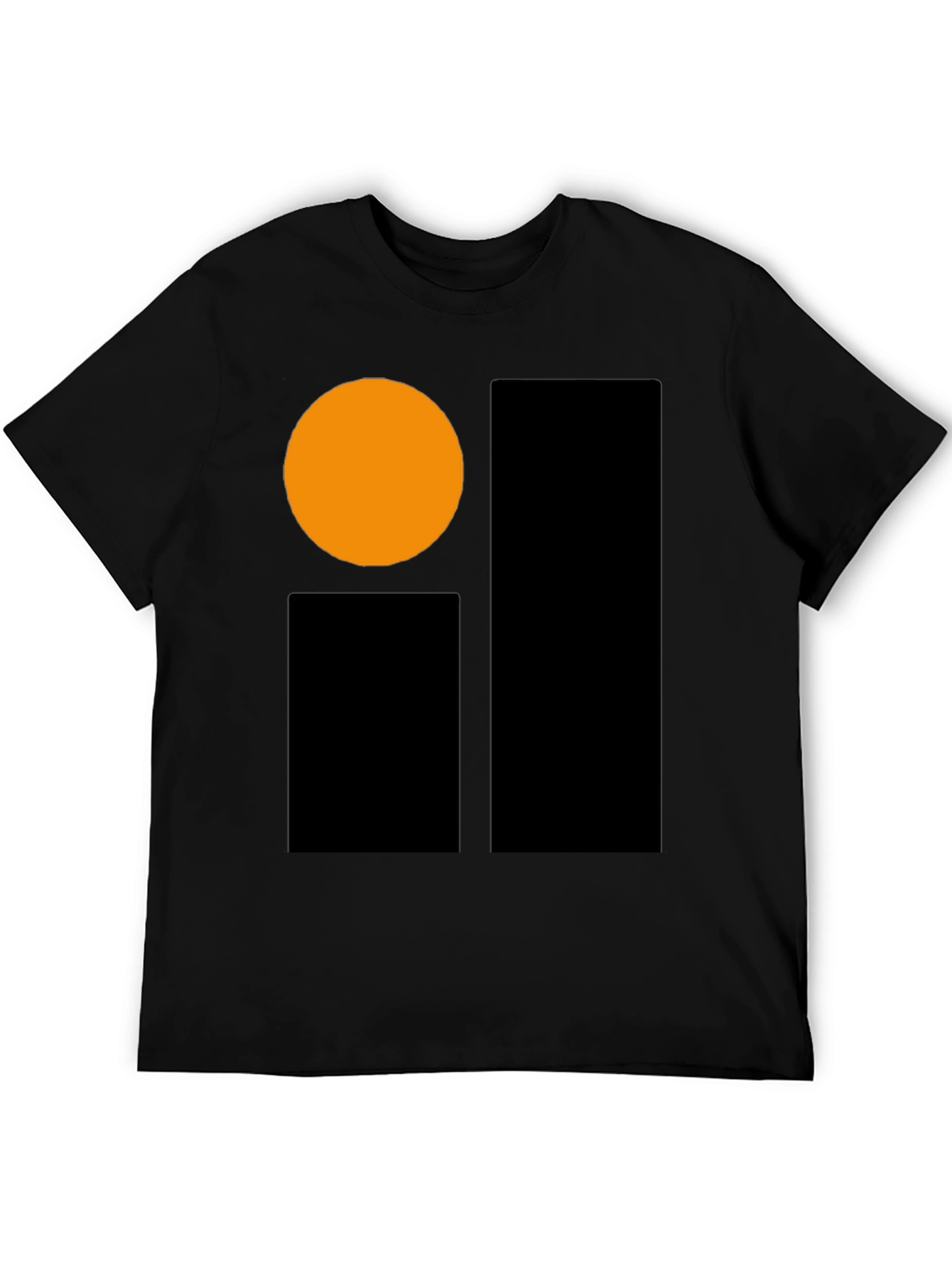Modern Geometric Graphic Tee - Black