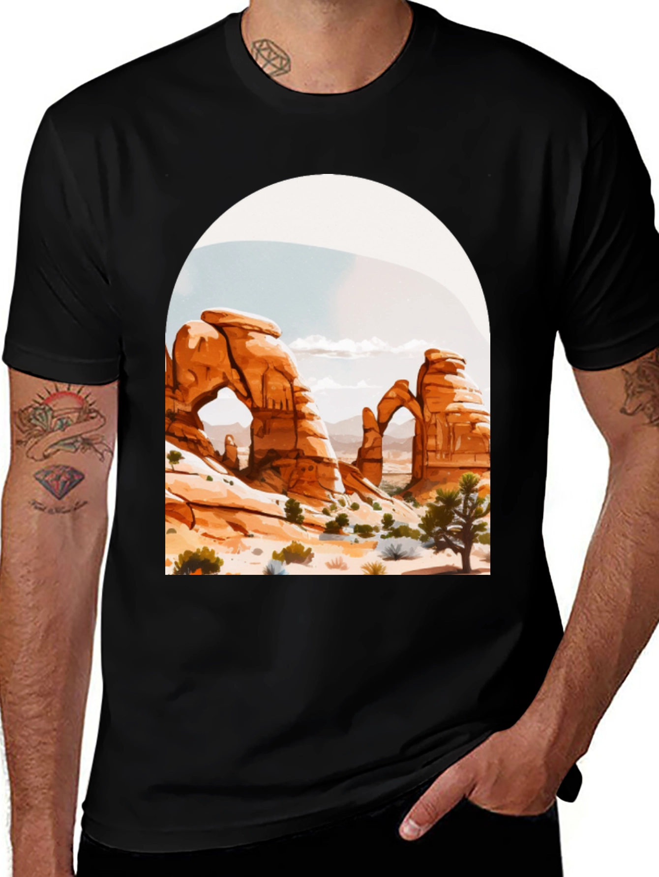 Desert Arch Graphic Tee - Black