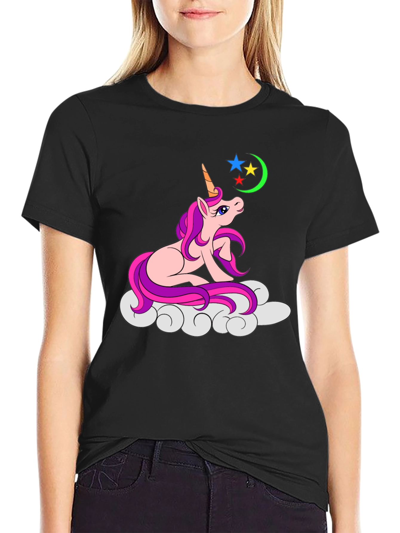 Unicorn Graphic T-Shirt - Black
