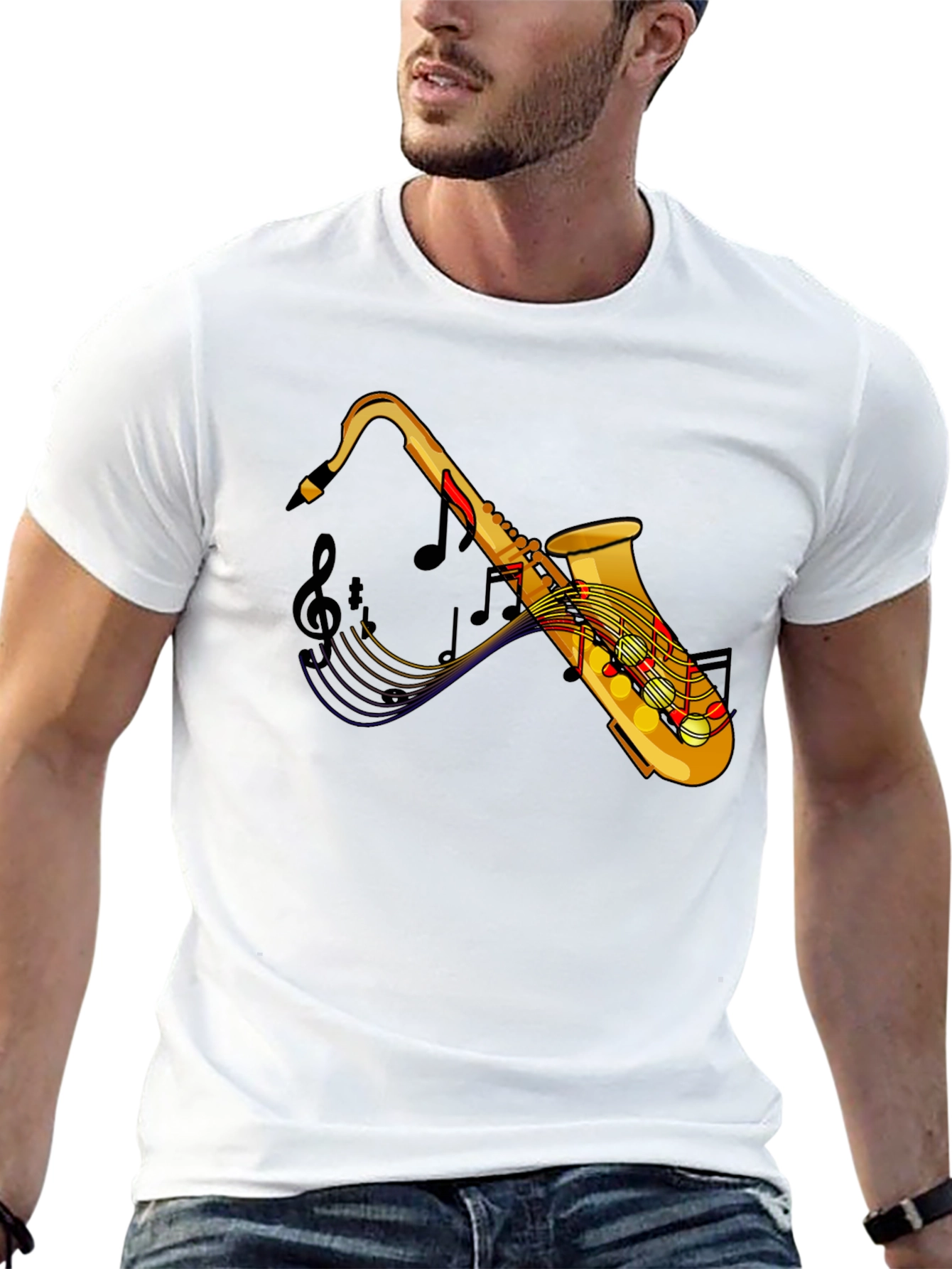 Saxophone Graphic Tee - Music Lovers T-Shirt
