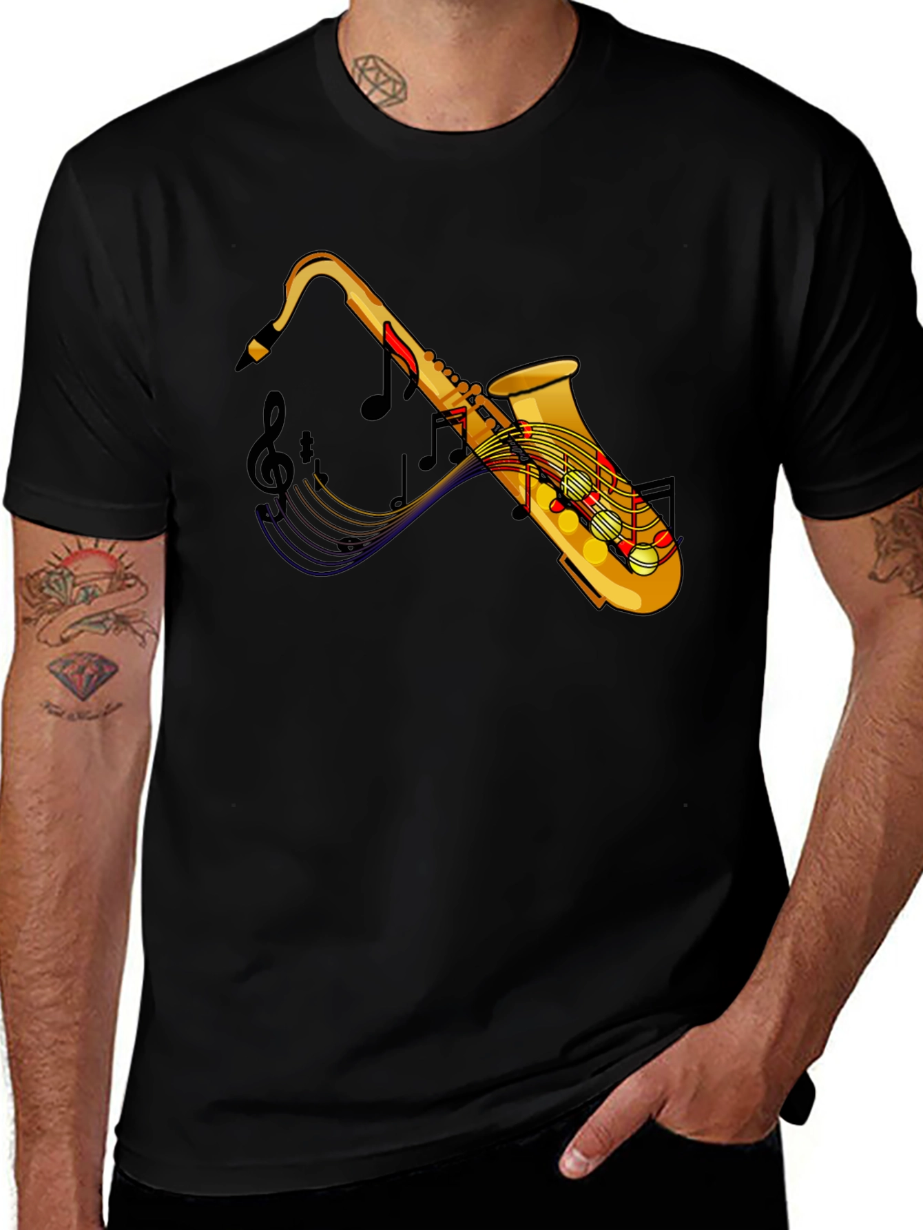 Saxophone Graphic Tee - Music Lovers T-Shirt