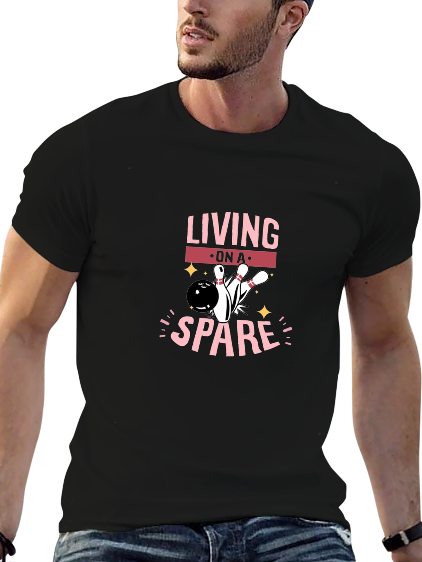 Living on a Spare Bowling Graphic Tee