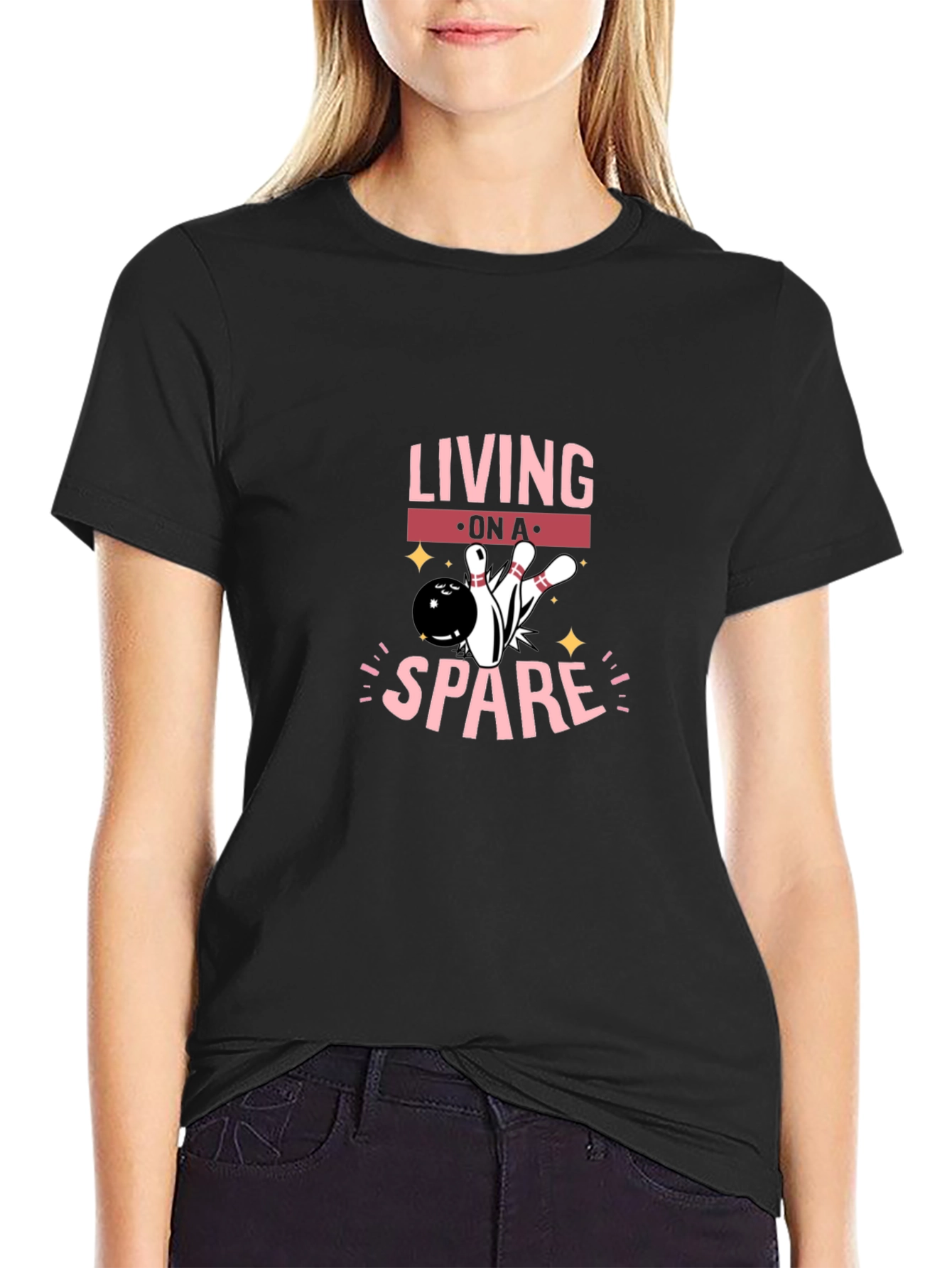 Living on a Spare Bowling Graphic Tee