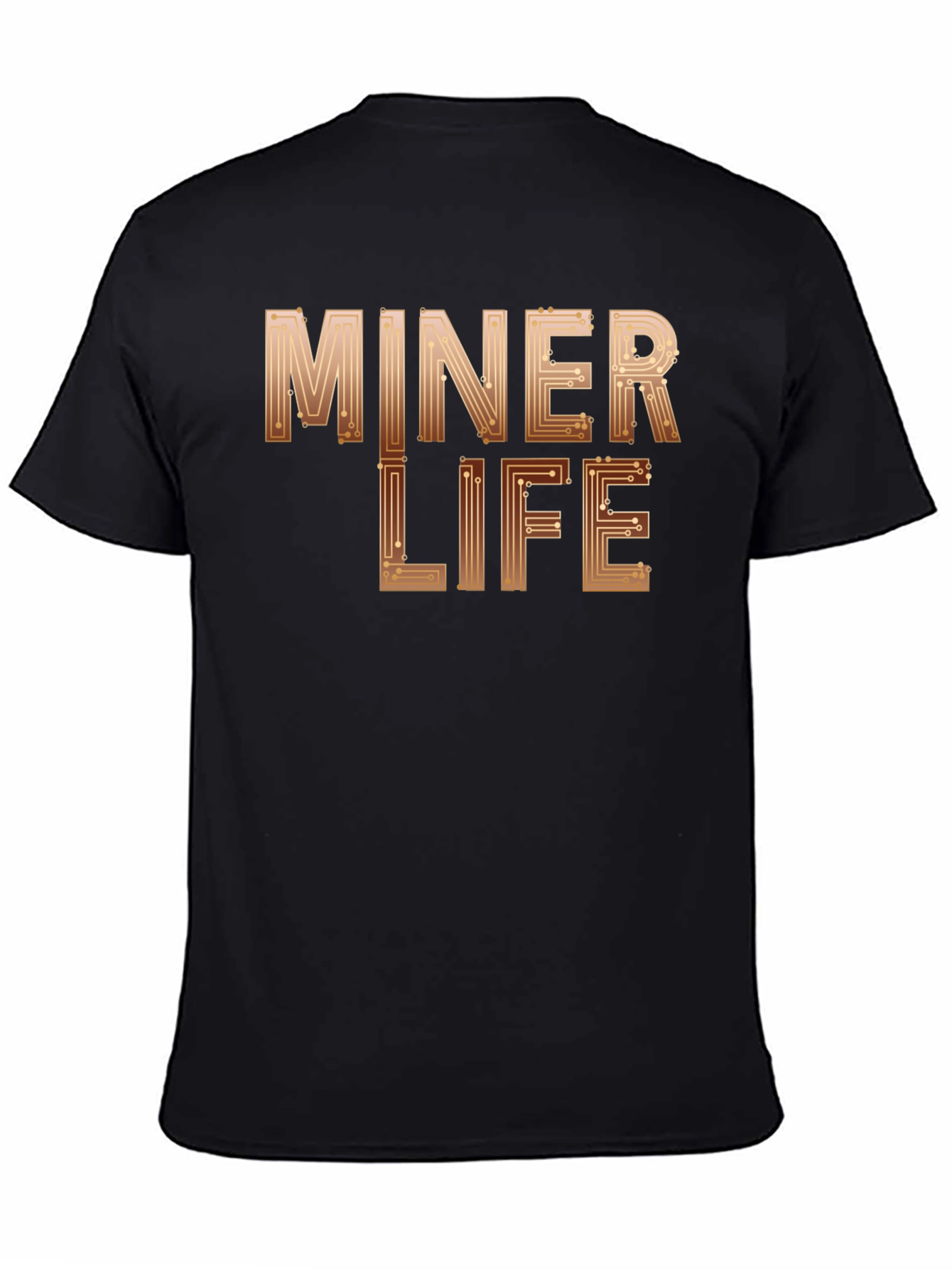 Miner Life Black T-Shirt with Circuit Design