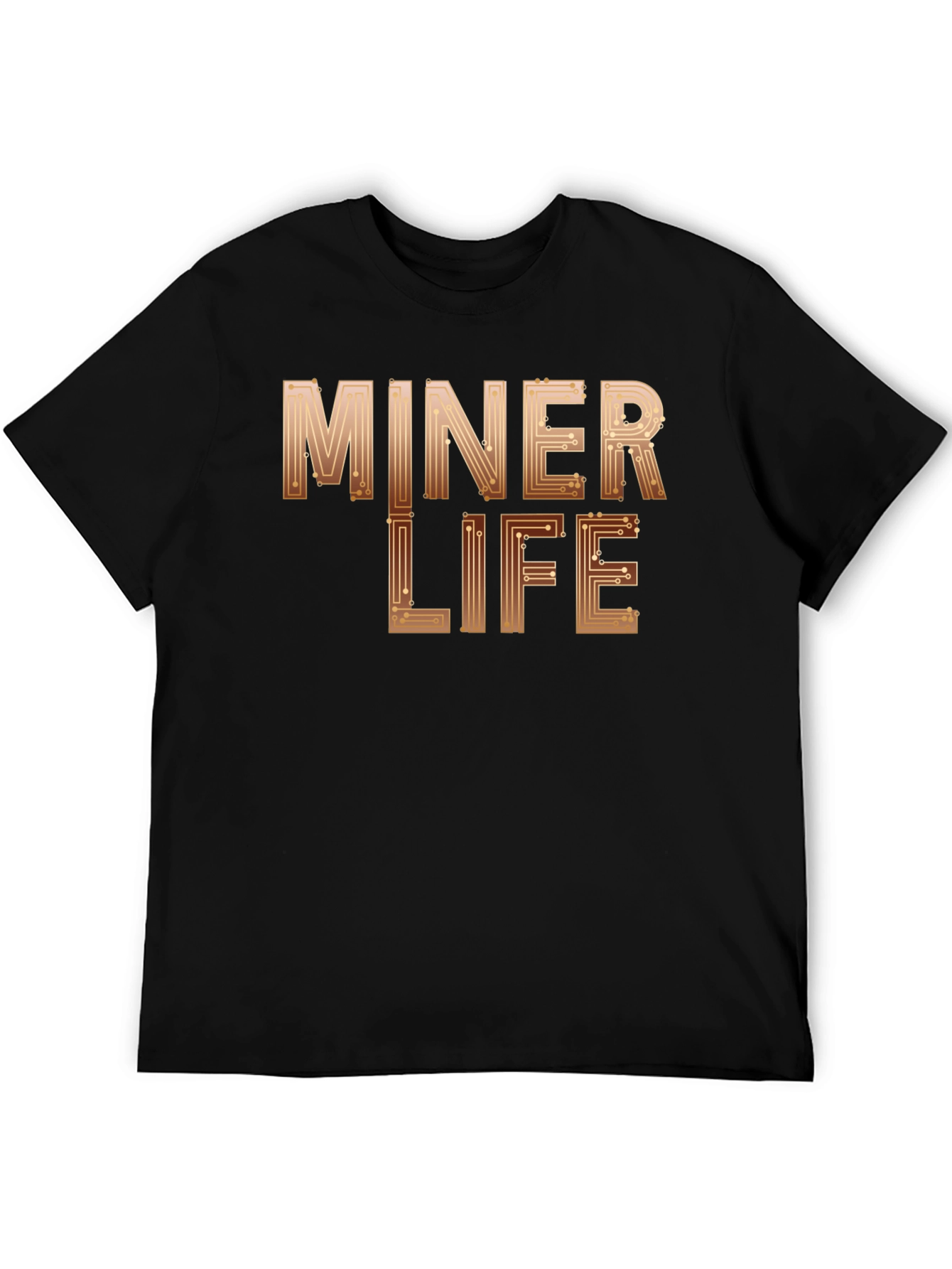Miner Life Black T-Shirt with Circuit Design