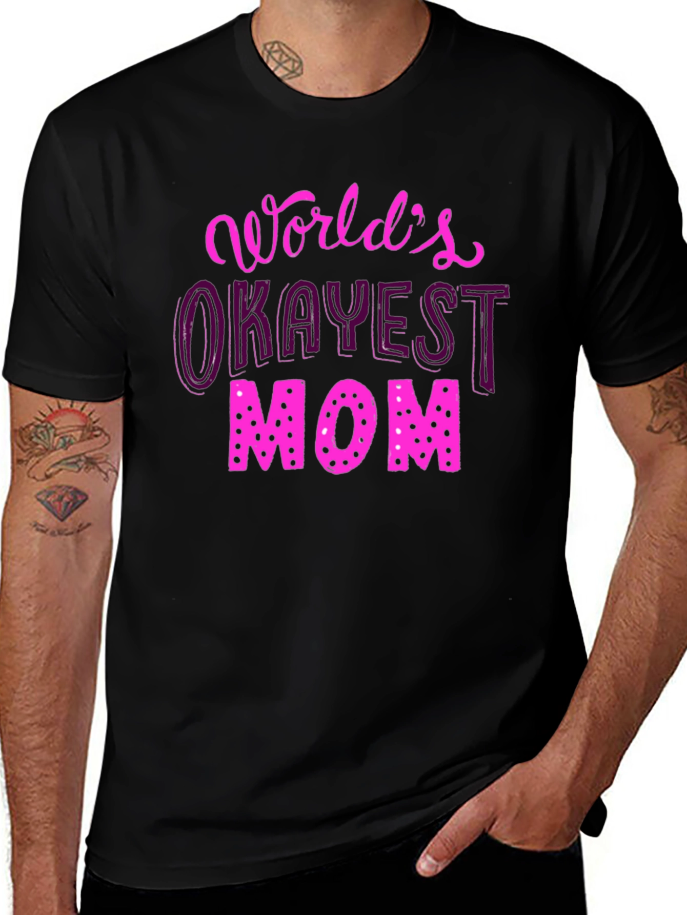 Worlds Okayest Mom T-Shirt - Fun Novelty Tee