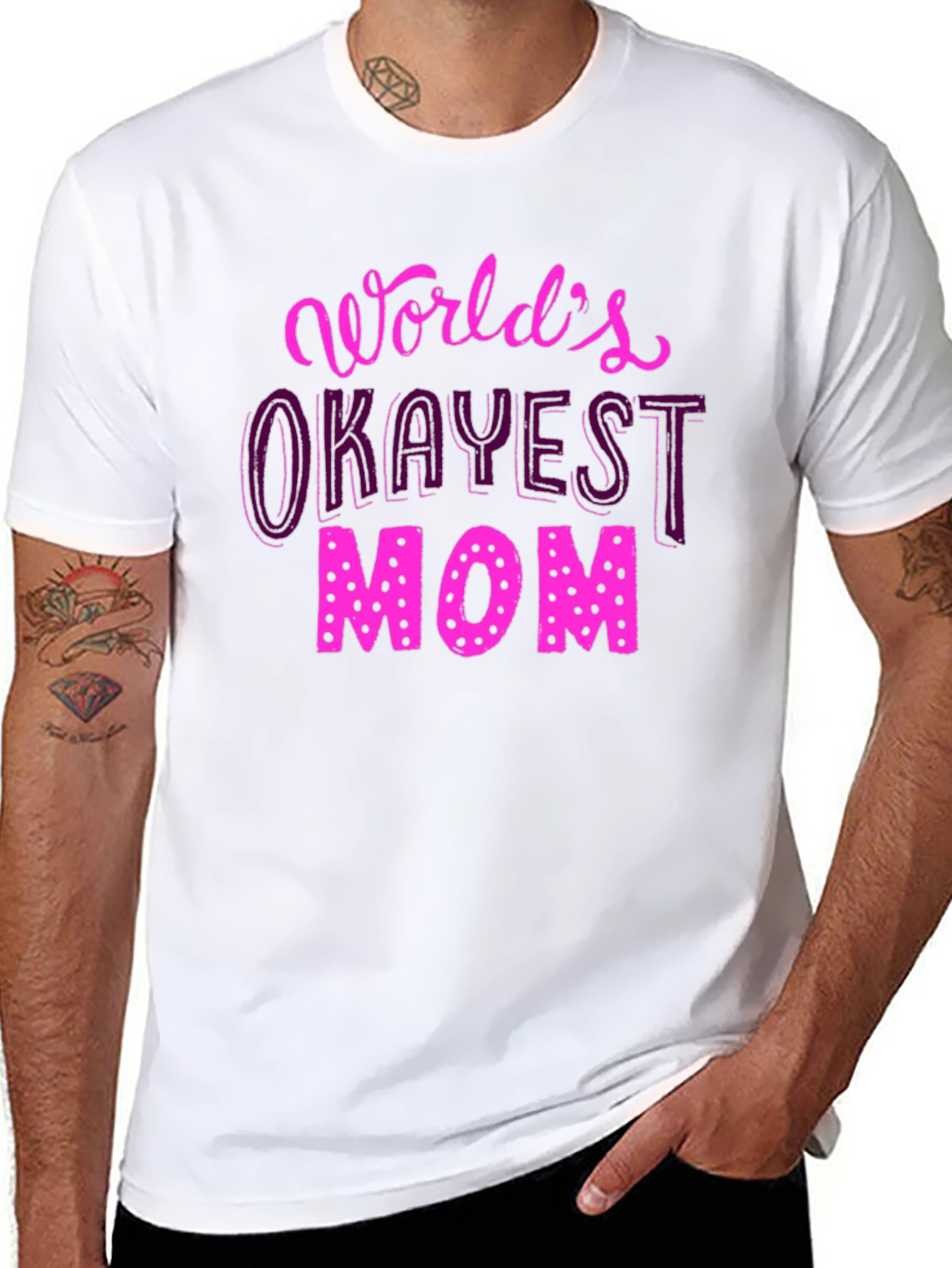 Worlds Okayest Mom T-Shirt - Fun Novelty Tee