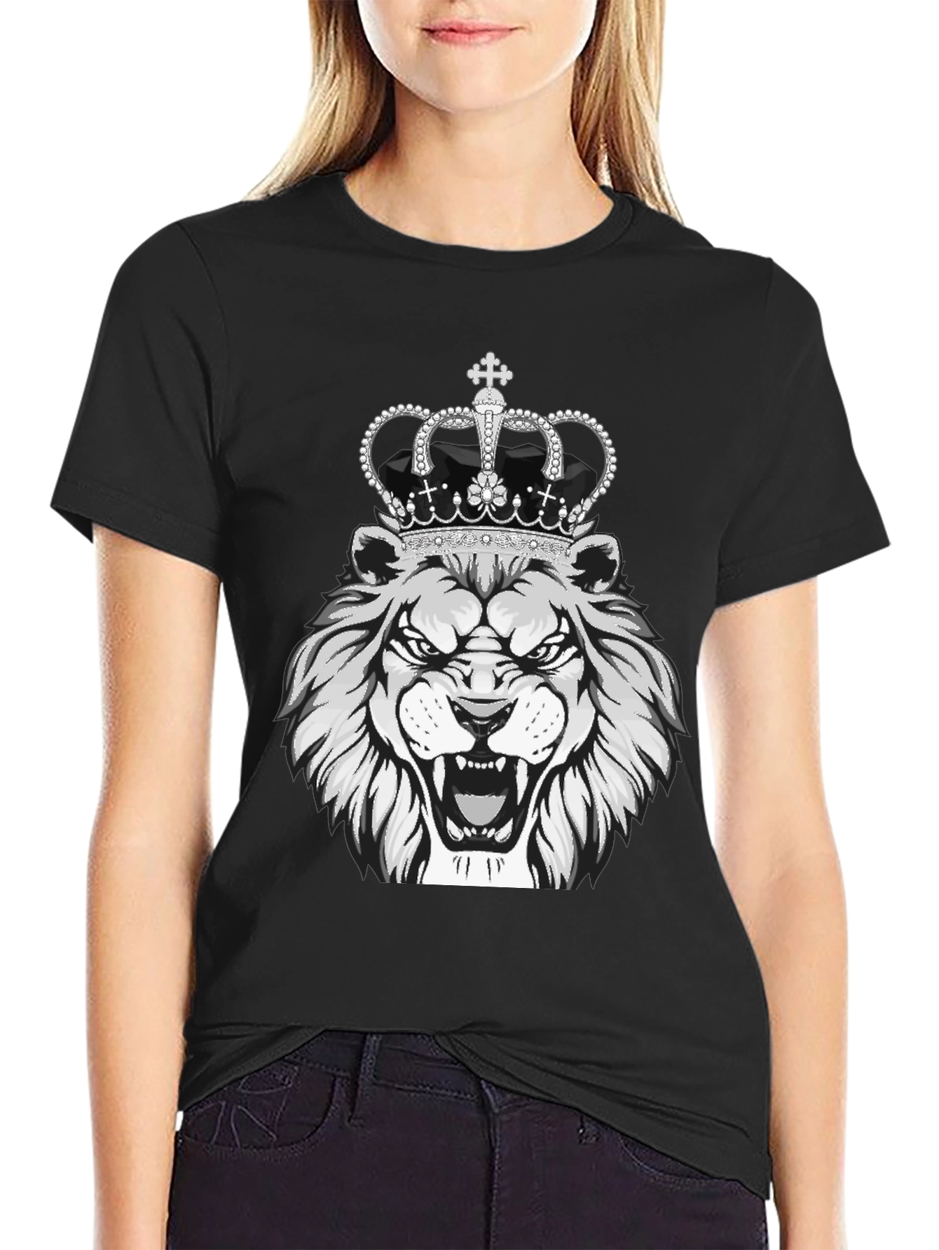 Lion King Graphic Tee - Black Cotton T-Shirt