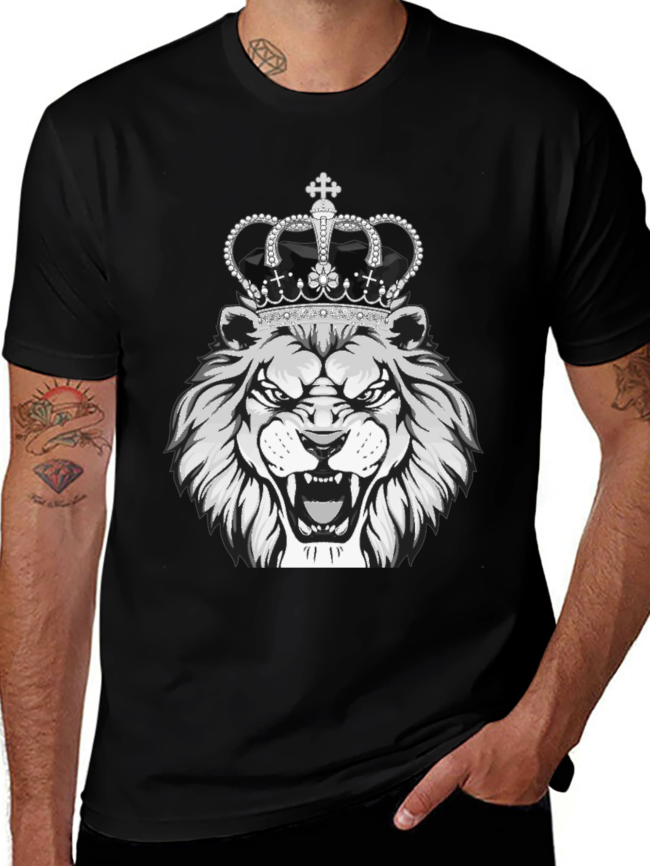 Lion King Graphic Tee - Black Cotton T-Shirt