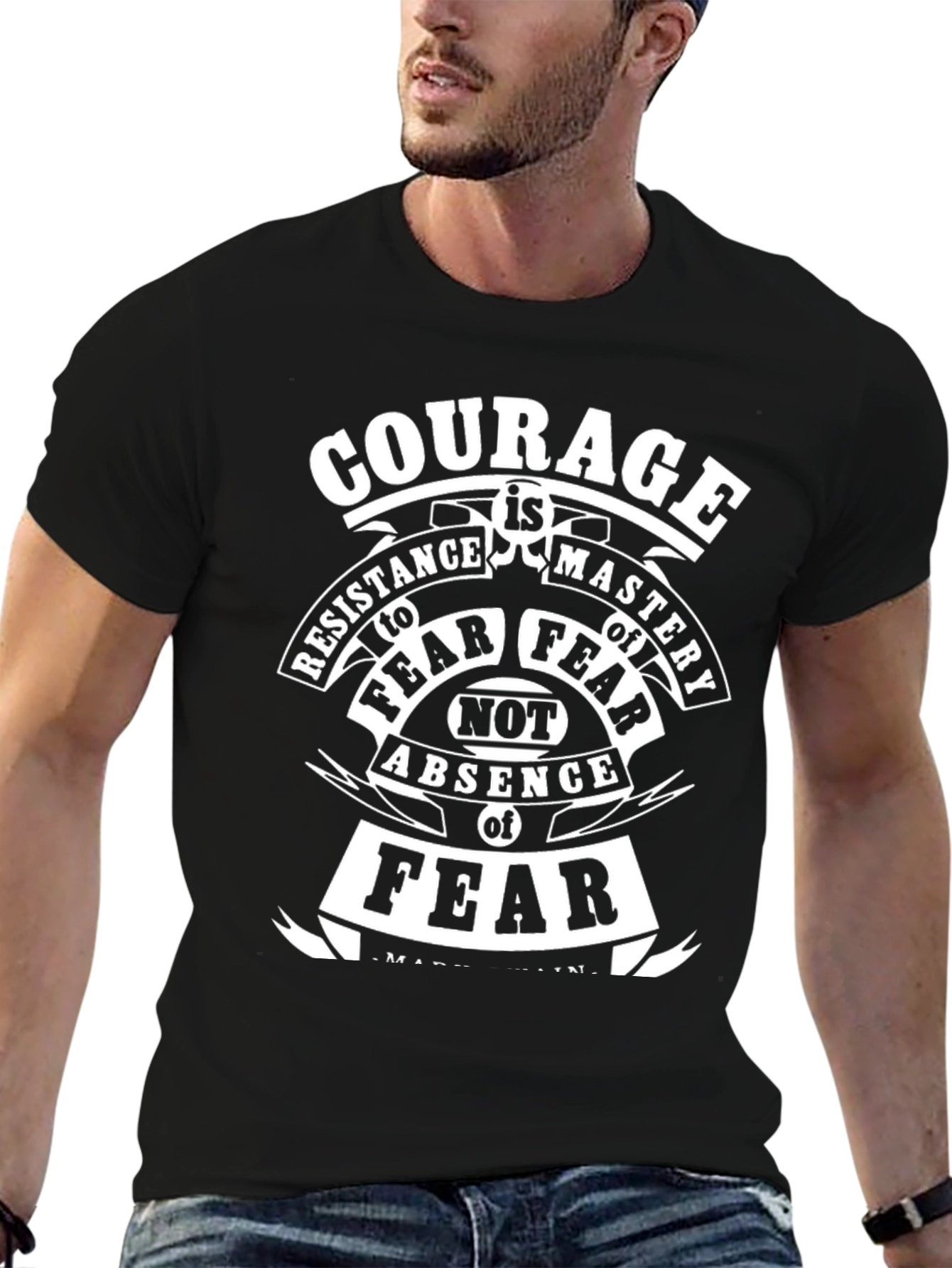 Courage Over Fear Black Graphic Tee