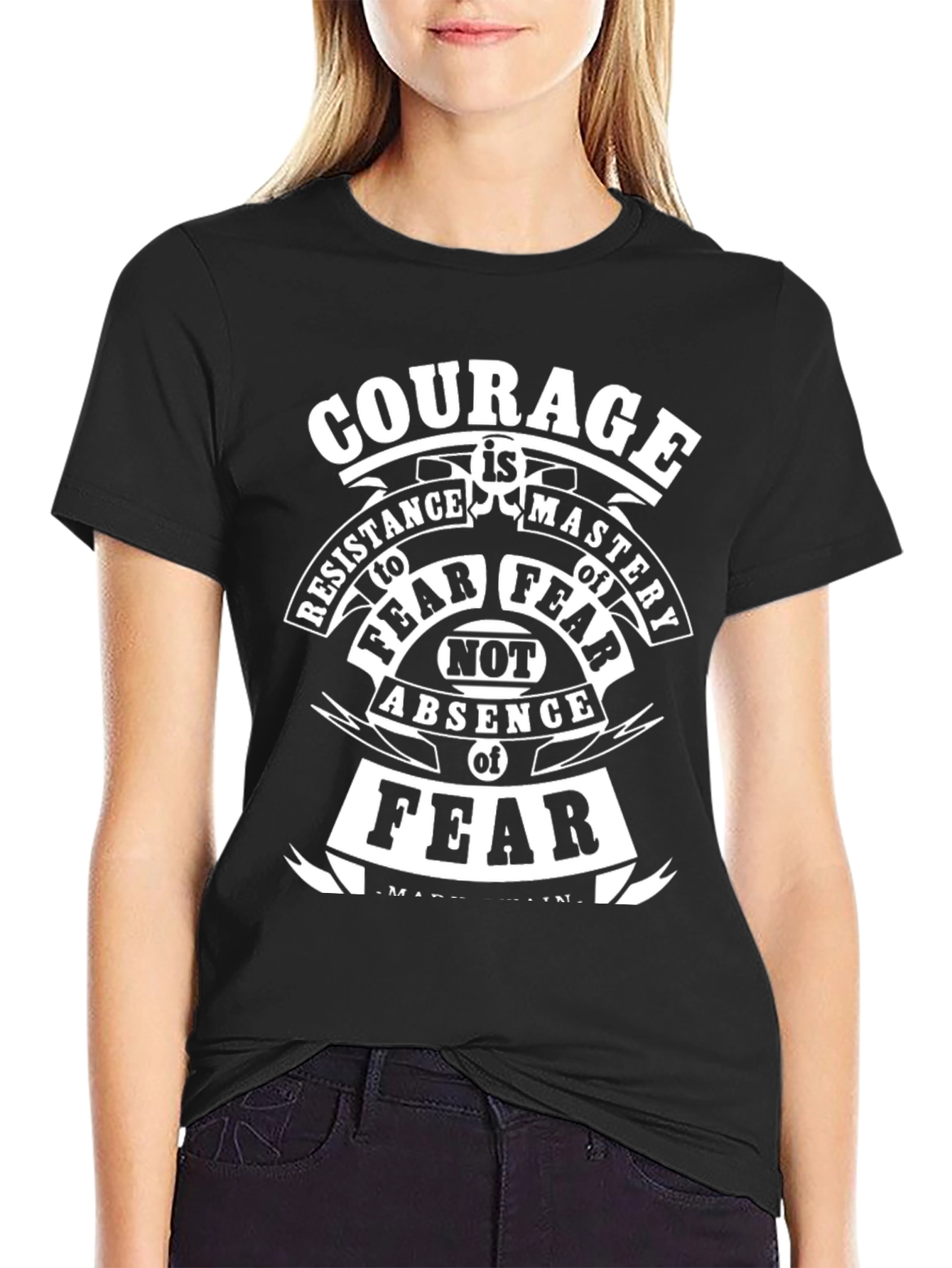 Courage Over Fear Black Graphic Tee