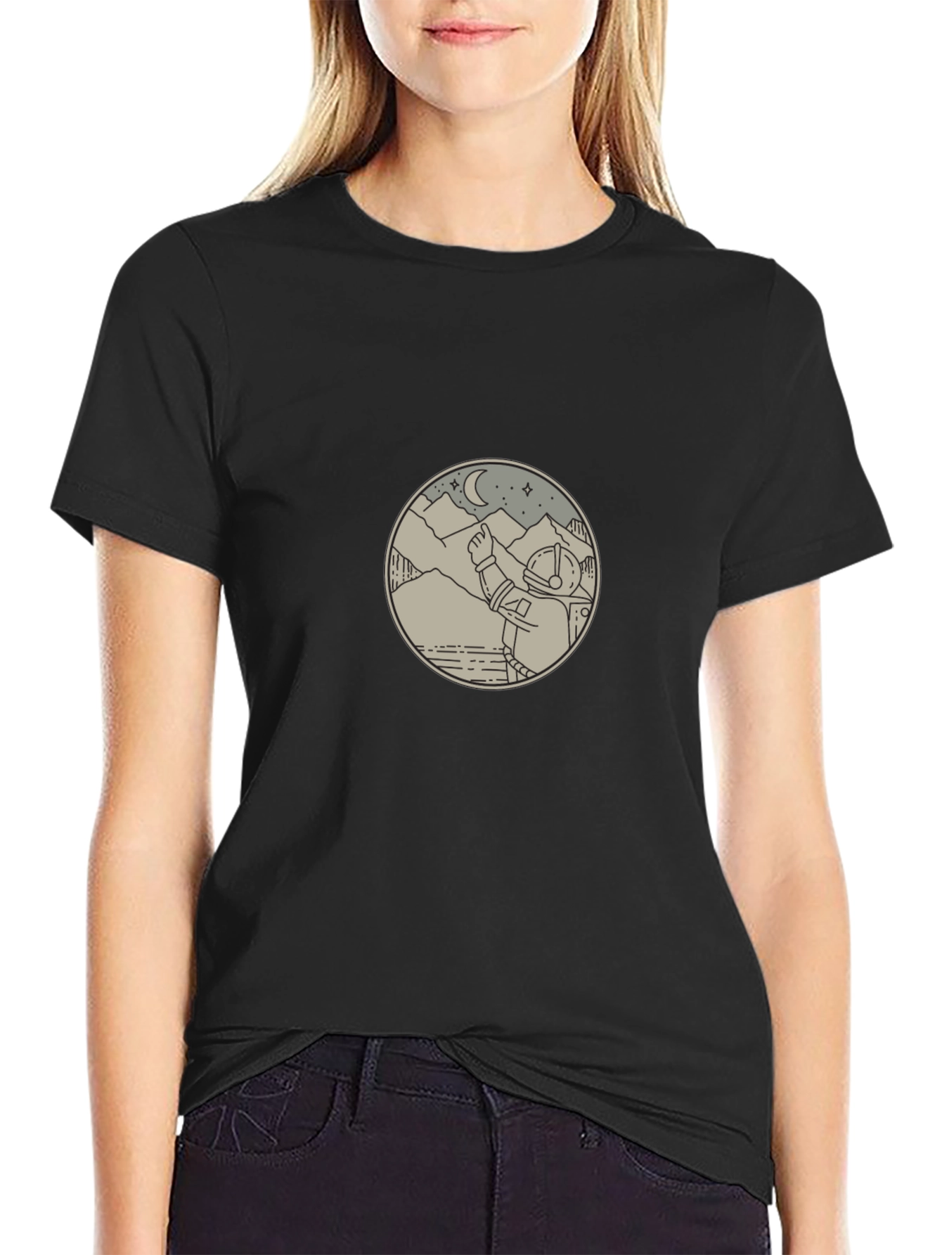 Astronaut Graphic Tee - Black Unisex T-Shirt