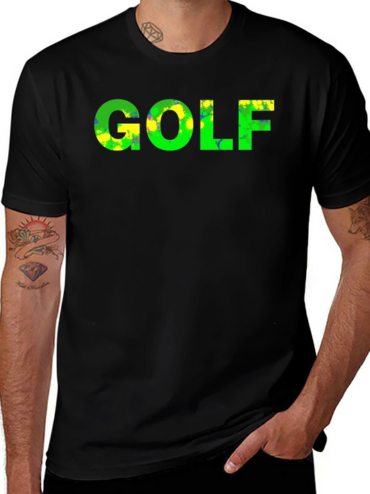 Golf Graphic T-Shirt - Green & Yellow Design