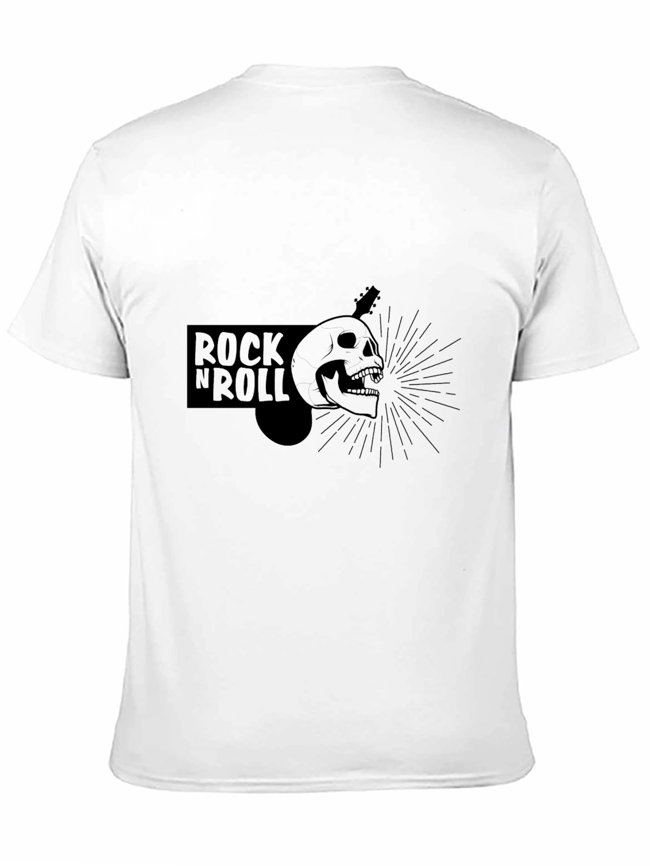 Rock N Roll Graphic T-Shirt - Skull & Guitar