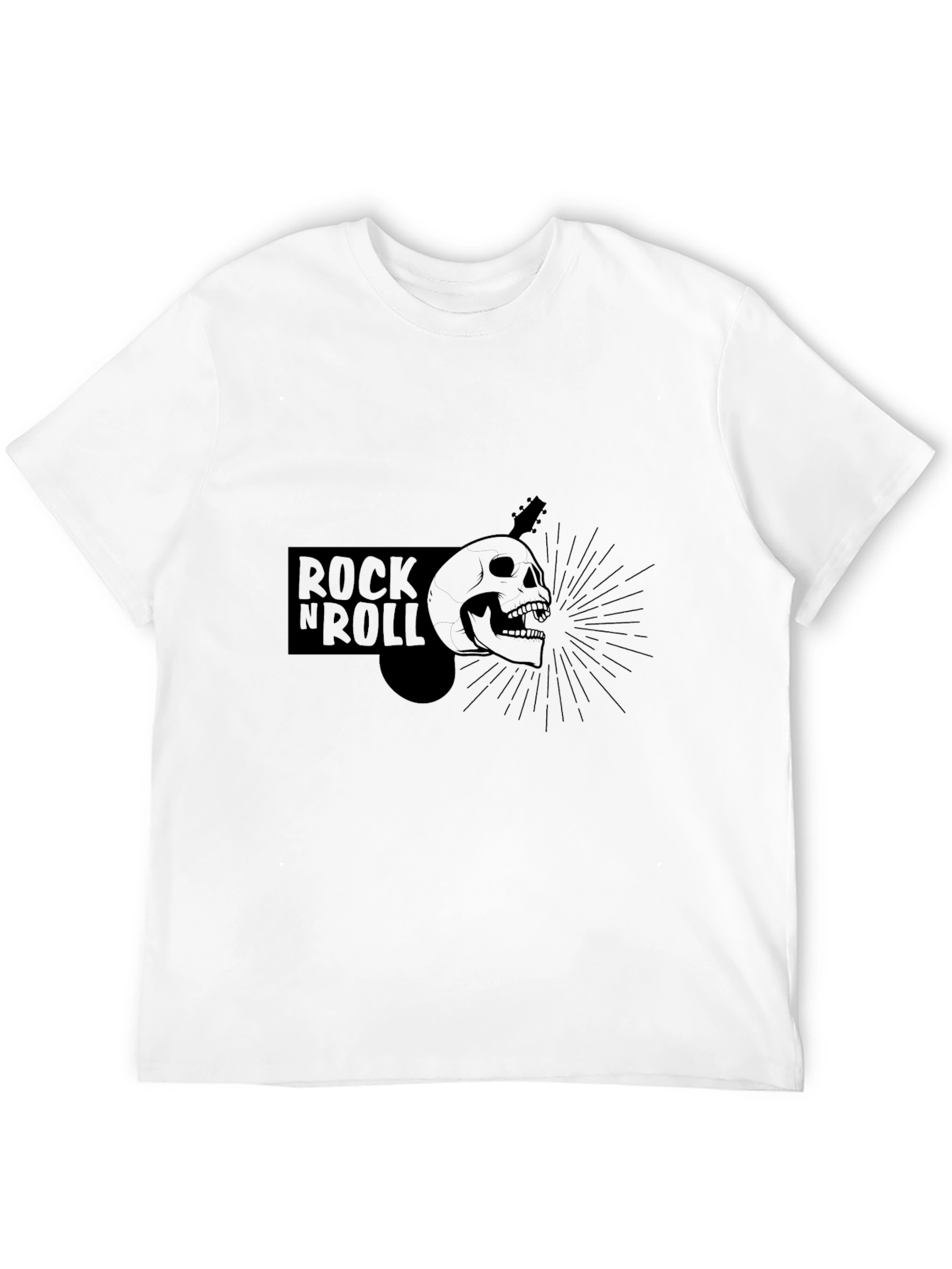 Rock N Roll Graphic T-Shirt - Skull & Guitar