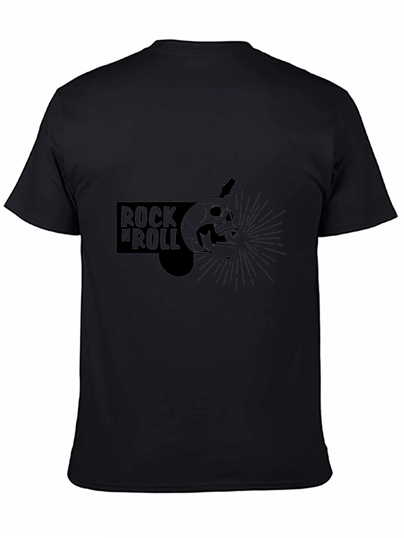 Rock N Roll Graphic T-Shirt - Skull & Guitar