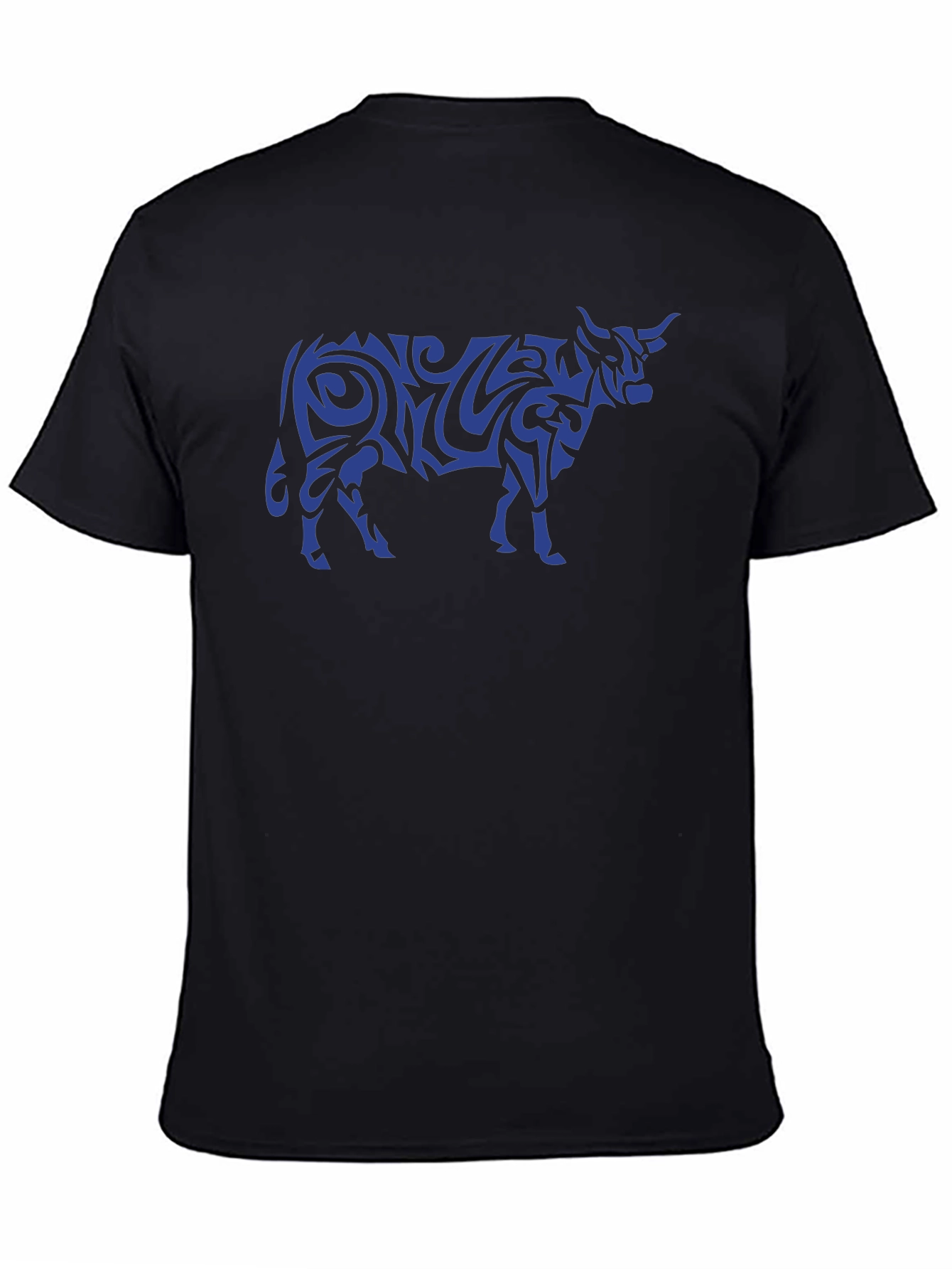 Tribal Bull Graphic Tee - Stylish Mens Black T-Shirt